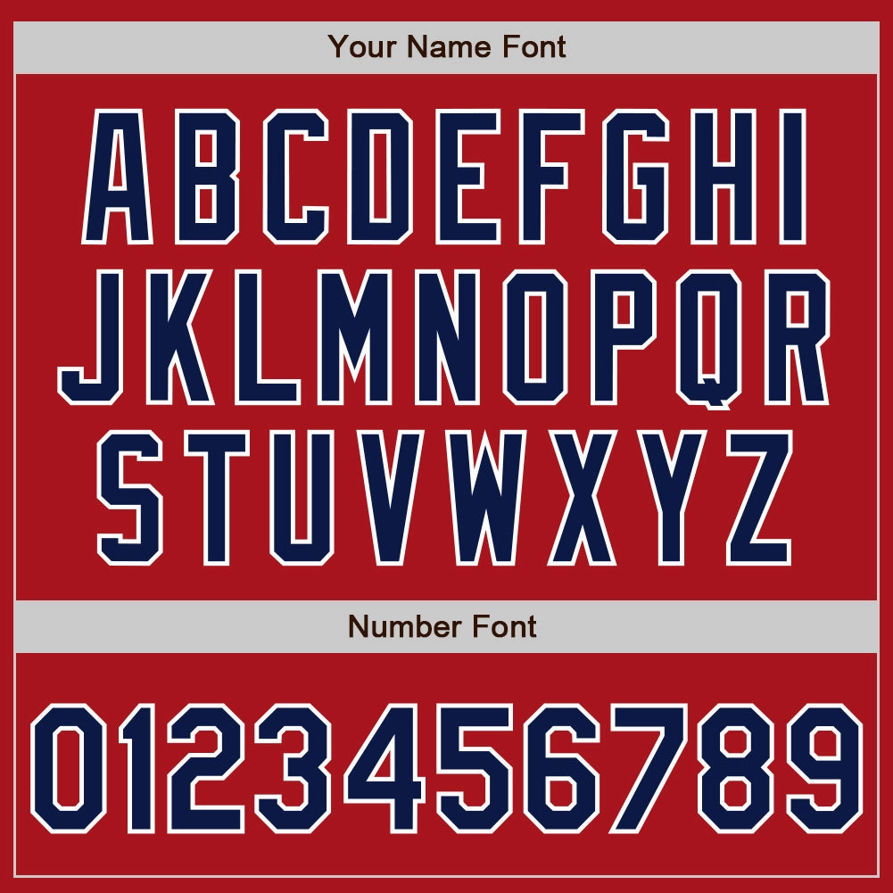 Custom Red Navy-White Authentic Baseball Jersey