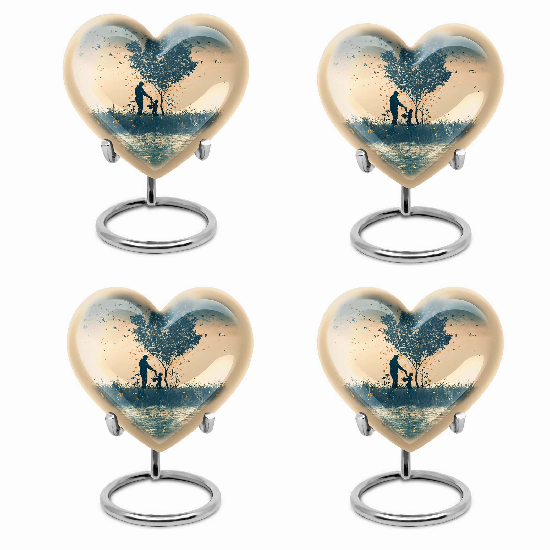 Distinguished Eternity: Men's Cremation Urn Lavished with Abstract Heart Design