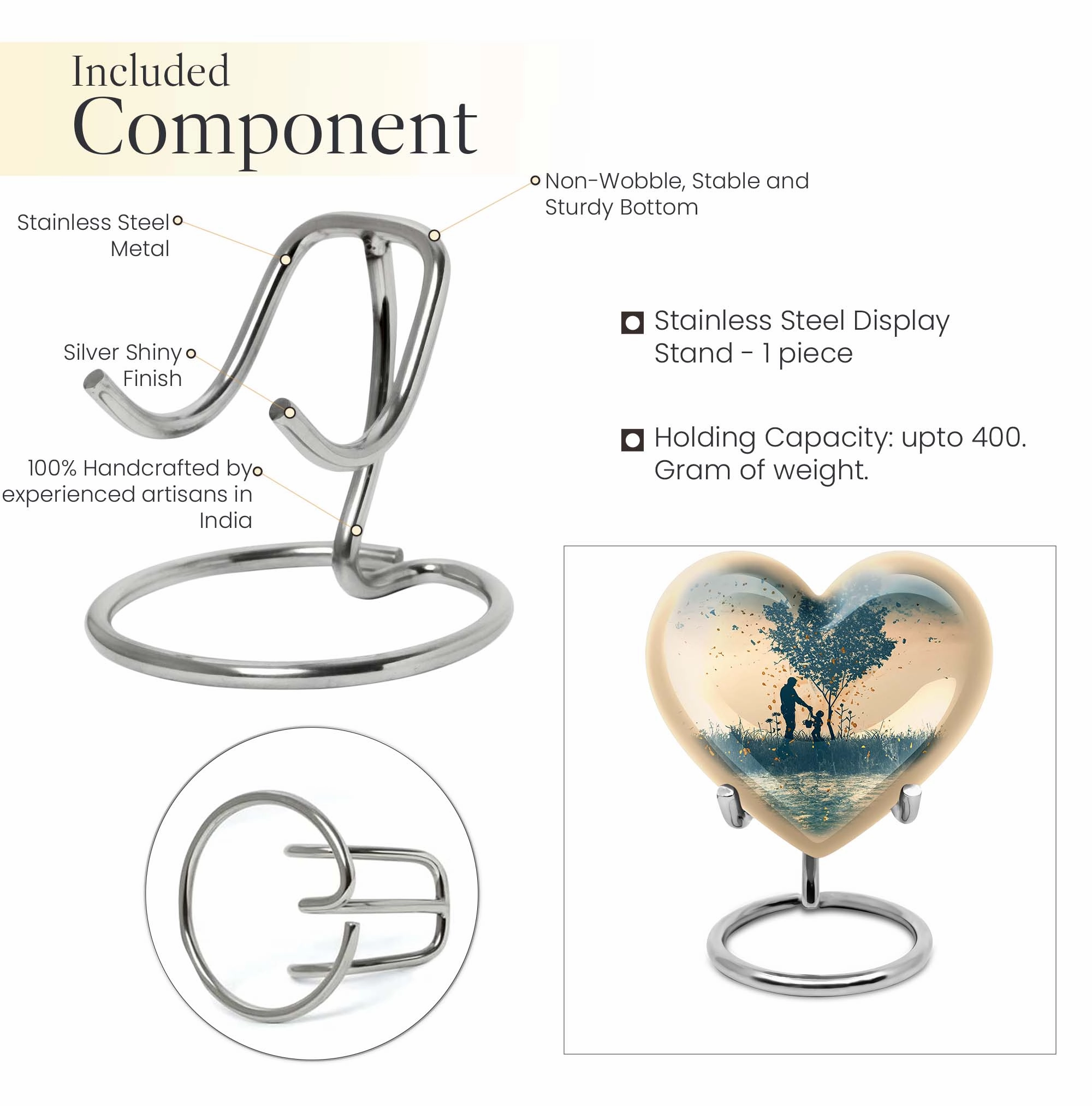 Distinguished Eternity: Men's Cremation Urn Lavished with Abstract Heart Design