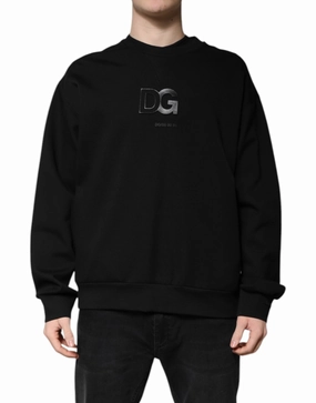 Dolce & Gabbana Cotton DG Crew Neck Pullover Men's Sweater (Pre-Owned)