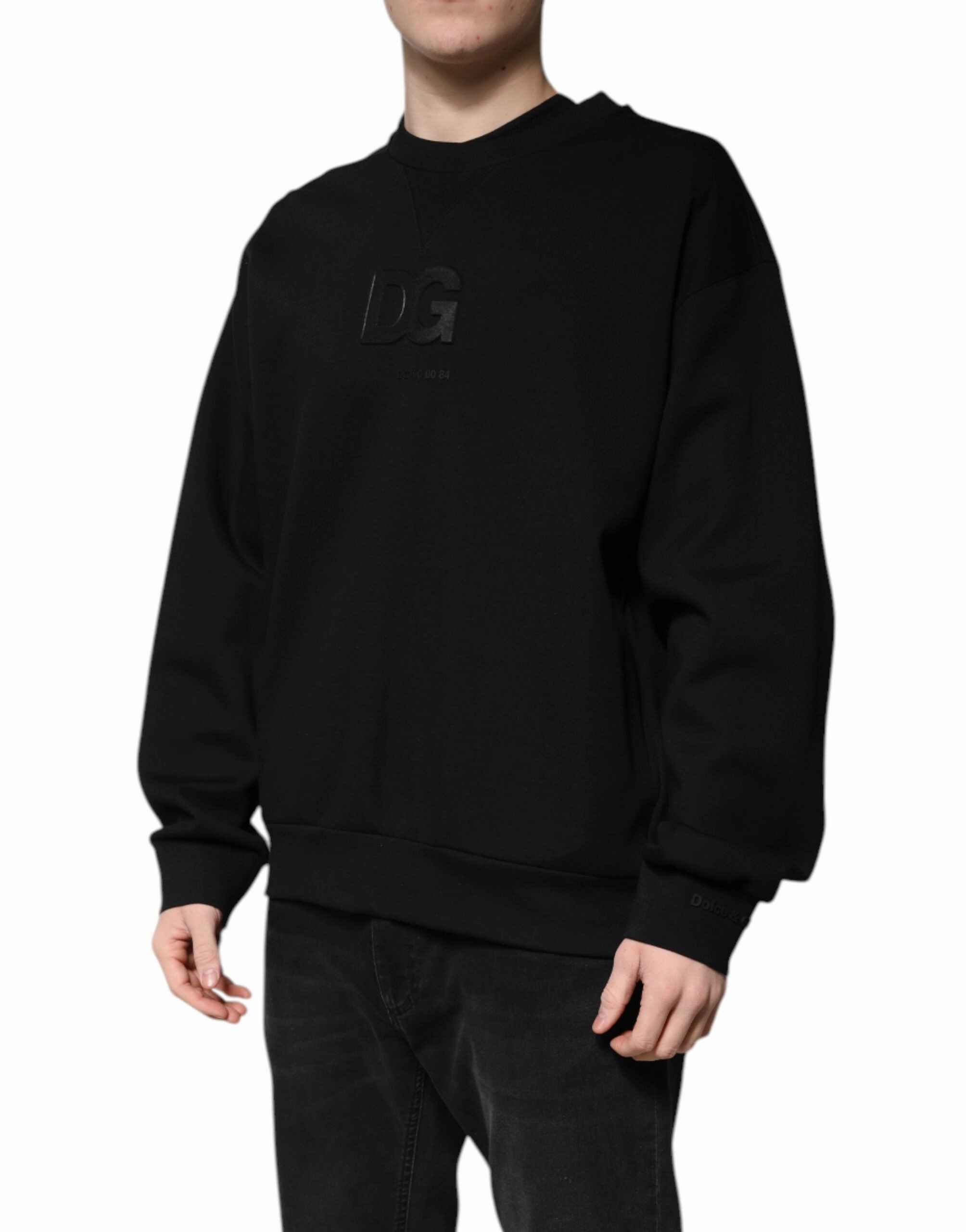 Dolce & Gabbana Cotton DG Crew Neck Pullover Men's Sweater (Pre-Owned)