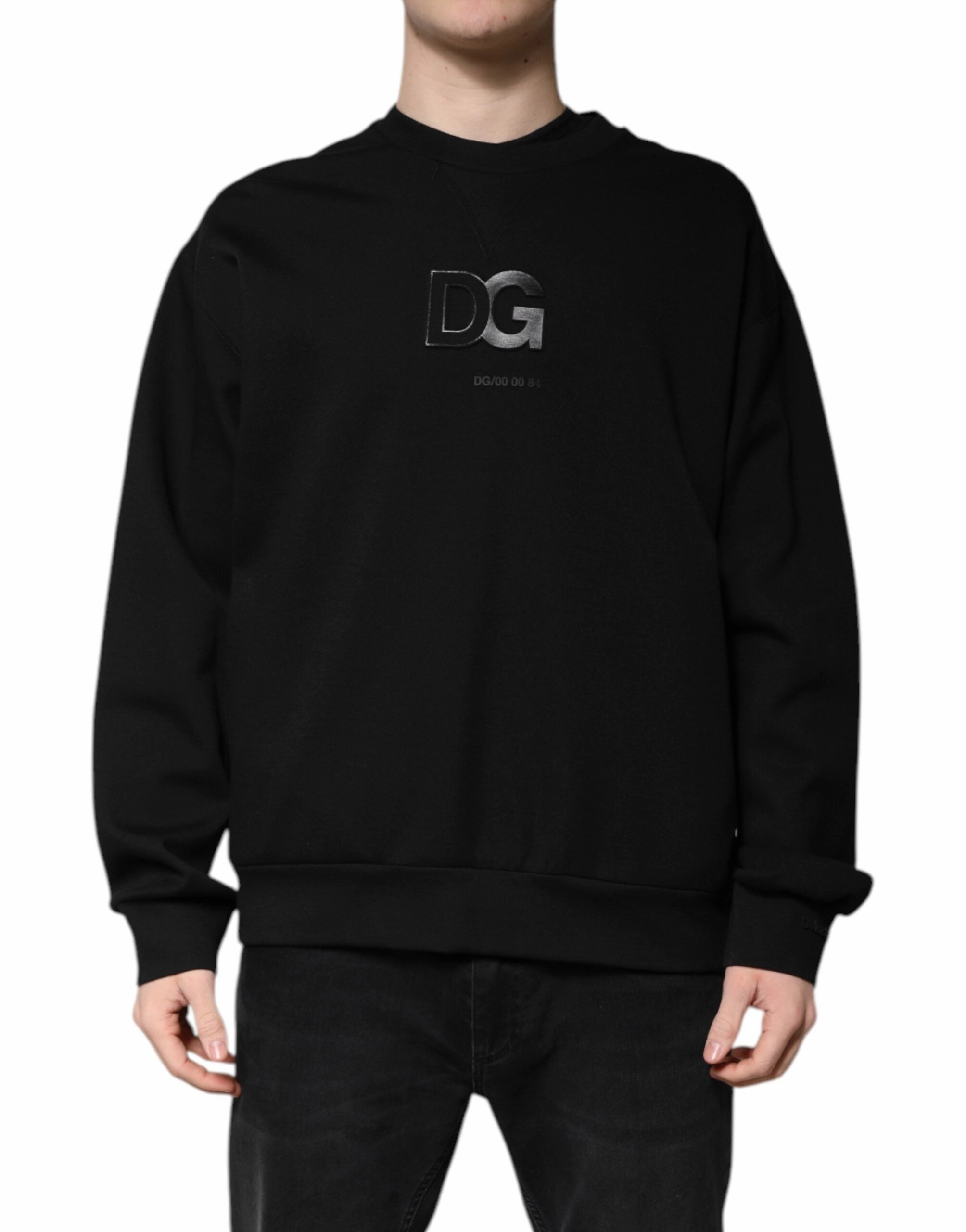 Dolce & Gabbana Cotton DG Crew Neck Pullover Men's Sweater (Pre-Owned)