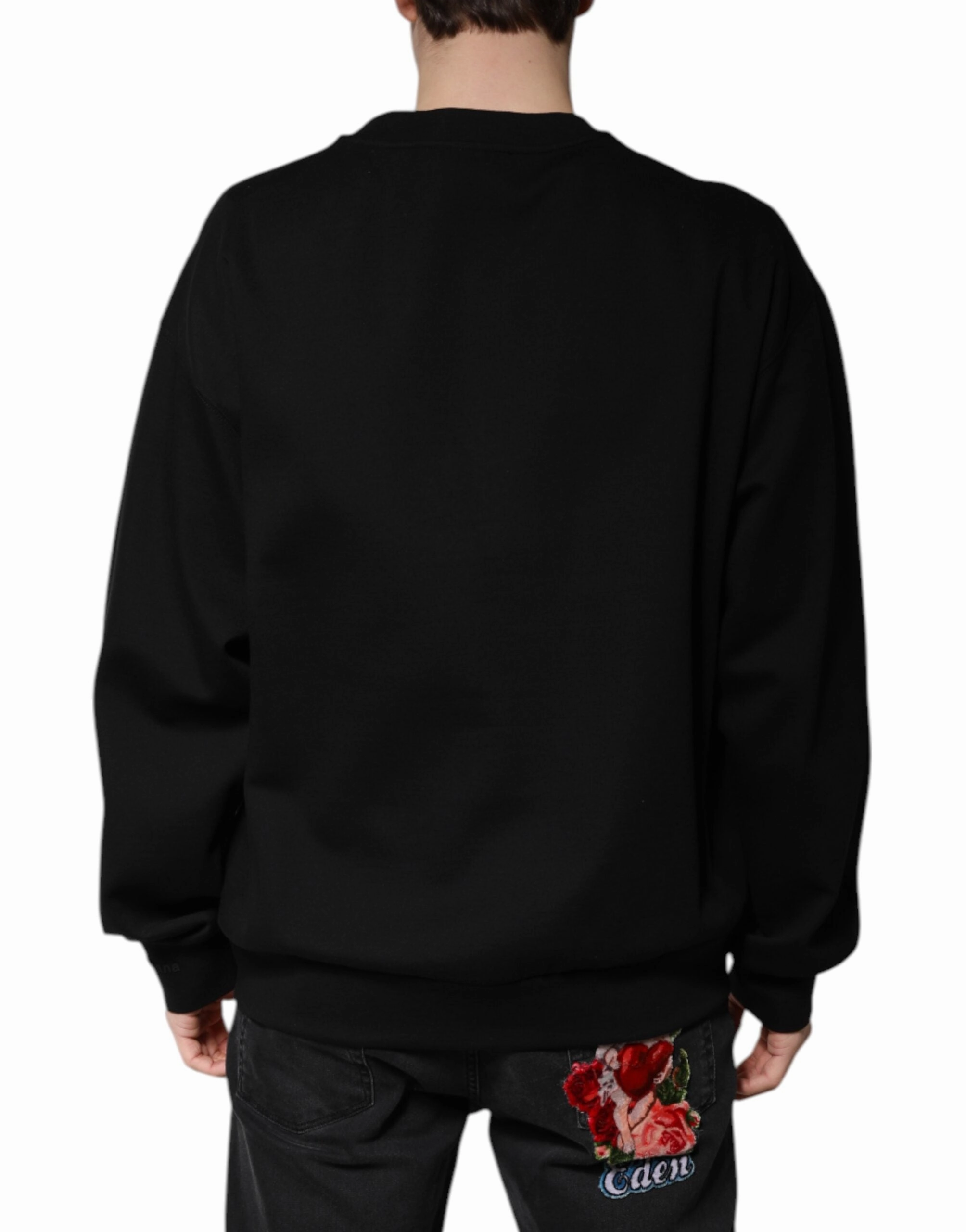 Dolce & Gabbana Cotton DG Crew Neck Pullover Men's Sweater (Pre-Owned)