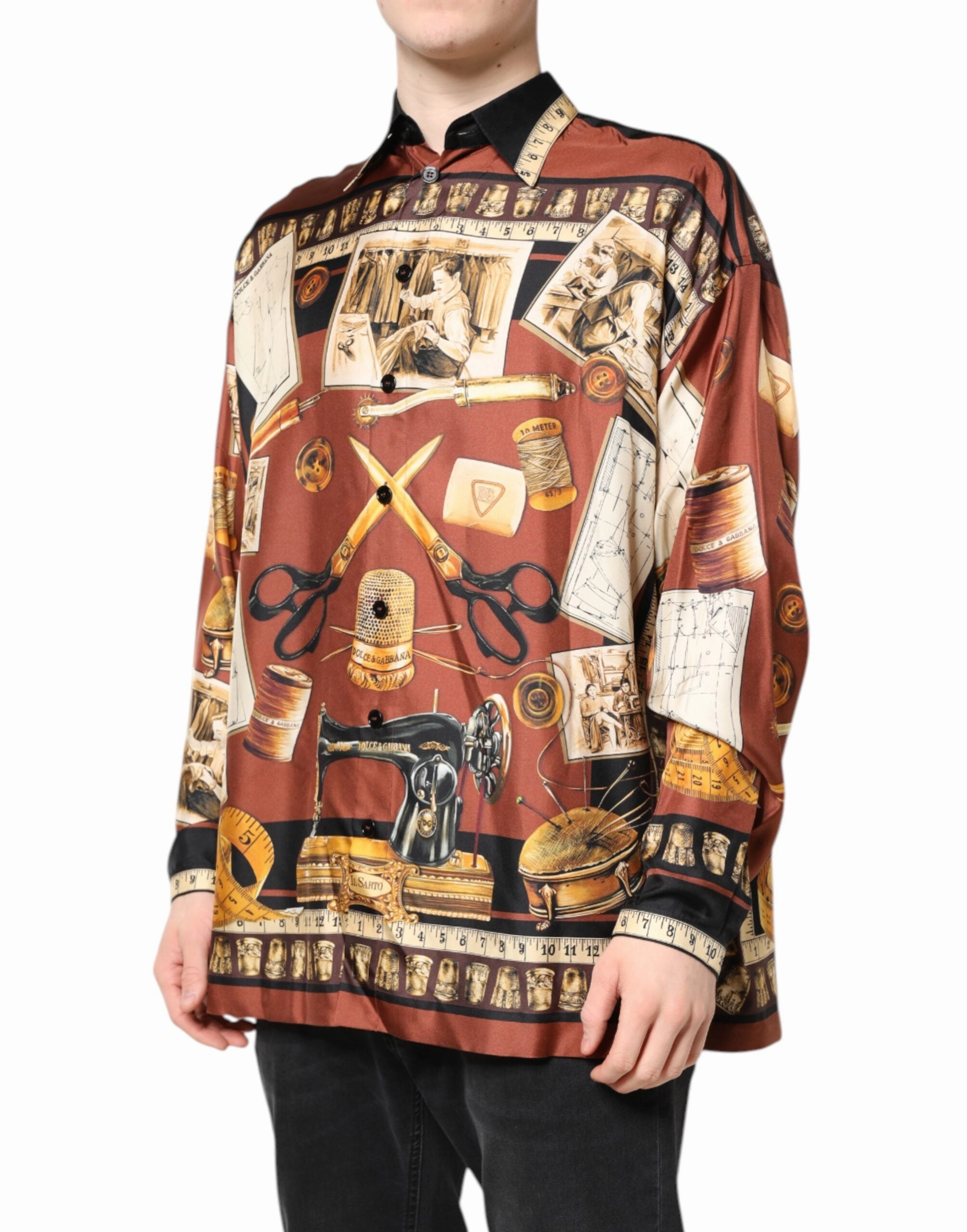 Dolce & Gabbana multi Tailor Print Silk Casual Men's Shirt