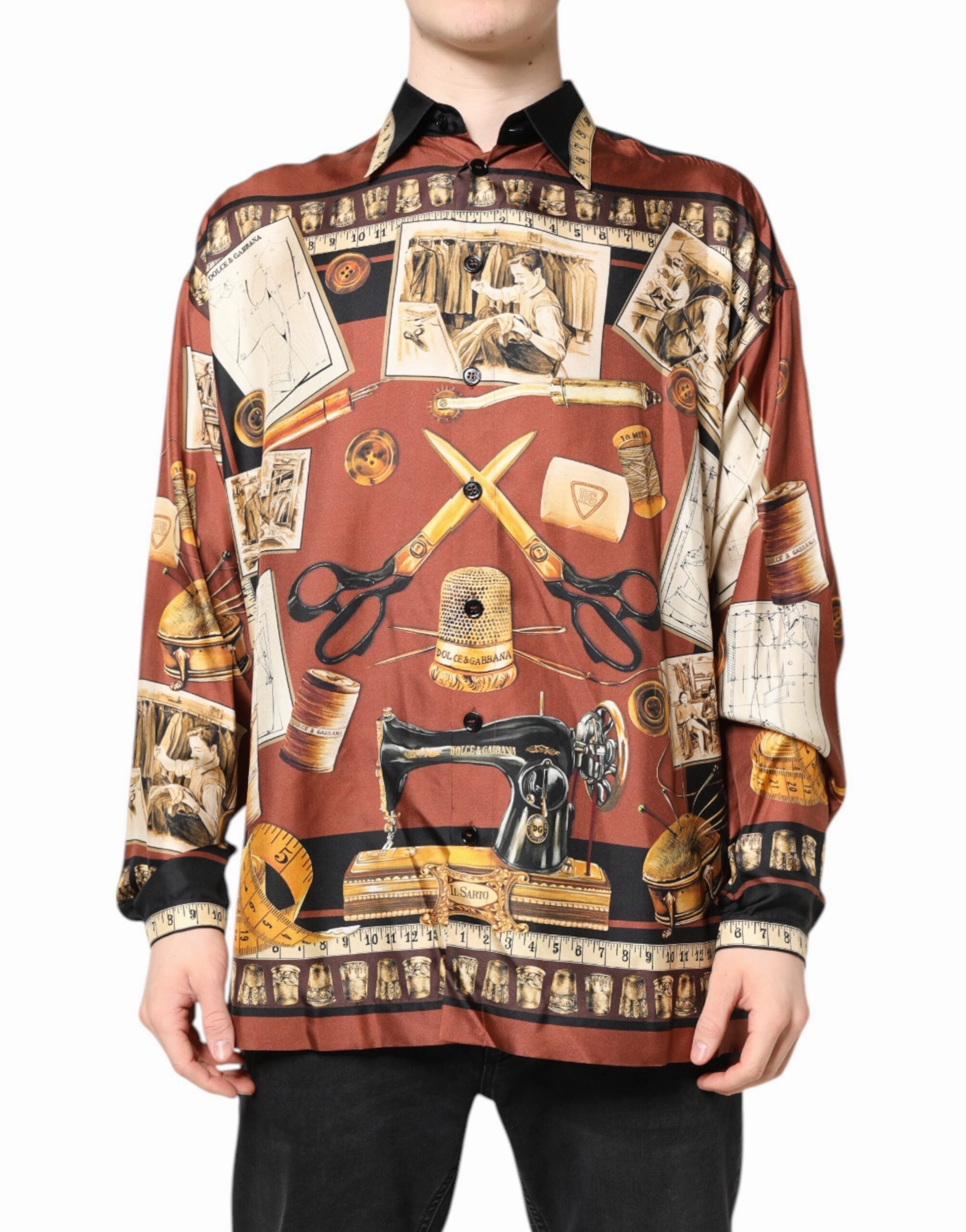 Dolce & Gabbana multi Tailor Print Silk Casual Men's Shirt