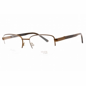 Elasta Men's Eyeglasses - Dark Brown Rectangular Metal Half Rim Frame | E 3127 0R0Z 00
