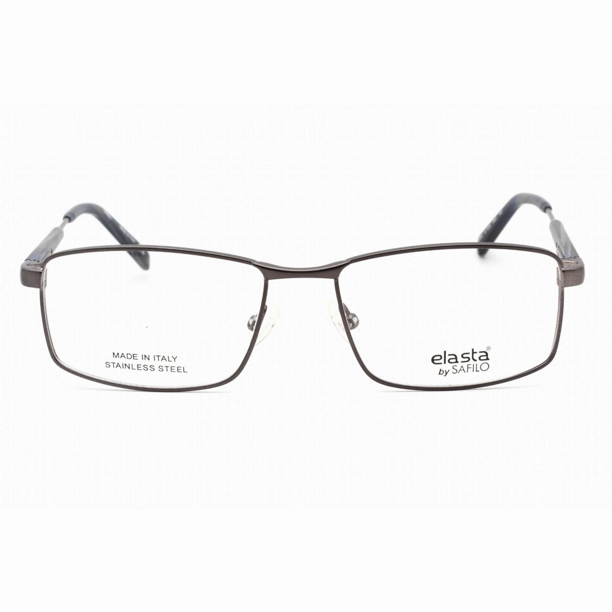 Elasta Men's Eyeglasses - Dark Grey Metal Full Rim Rectangular Frame | E 7235 0HWJ 00