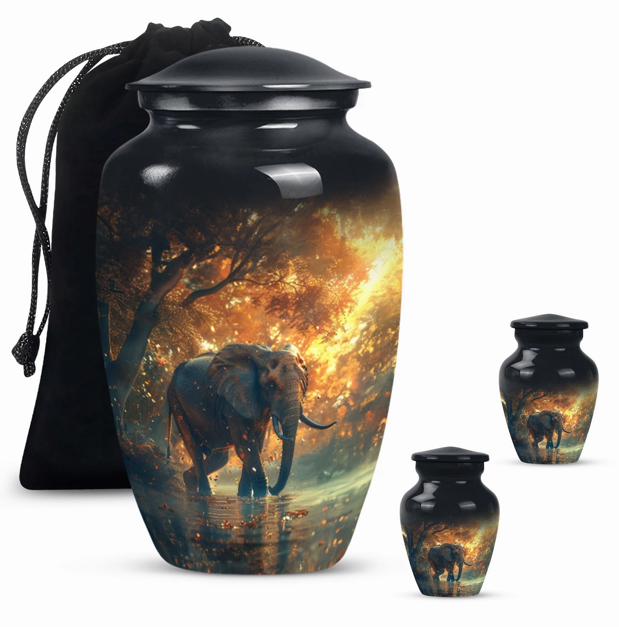 Elephant Cremation Urn - Solemn Tribute Keepsake for Loved Ones