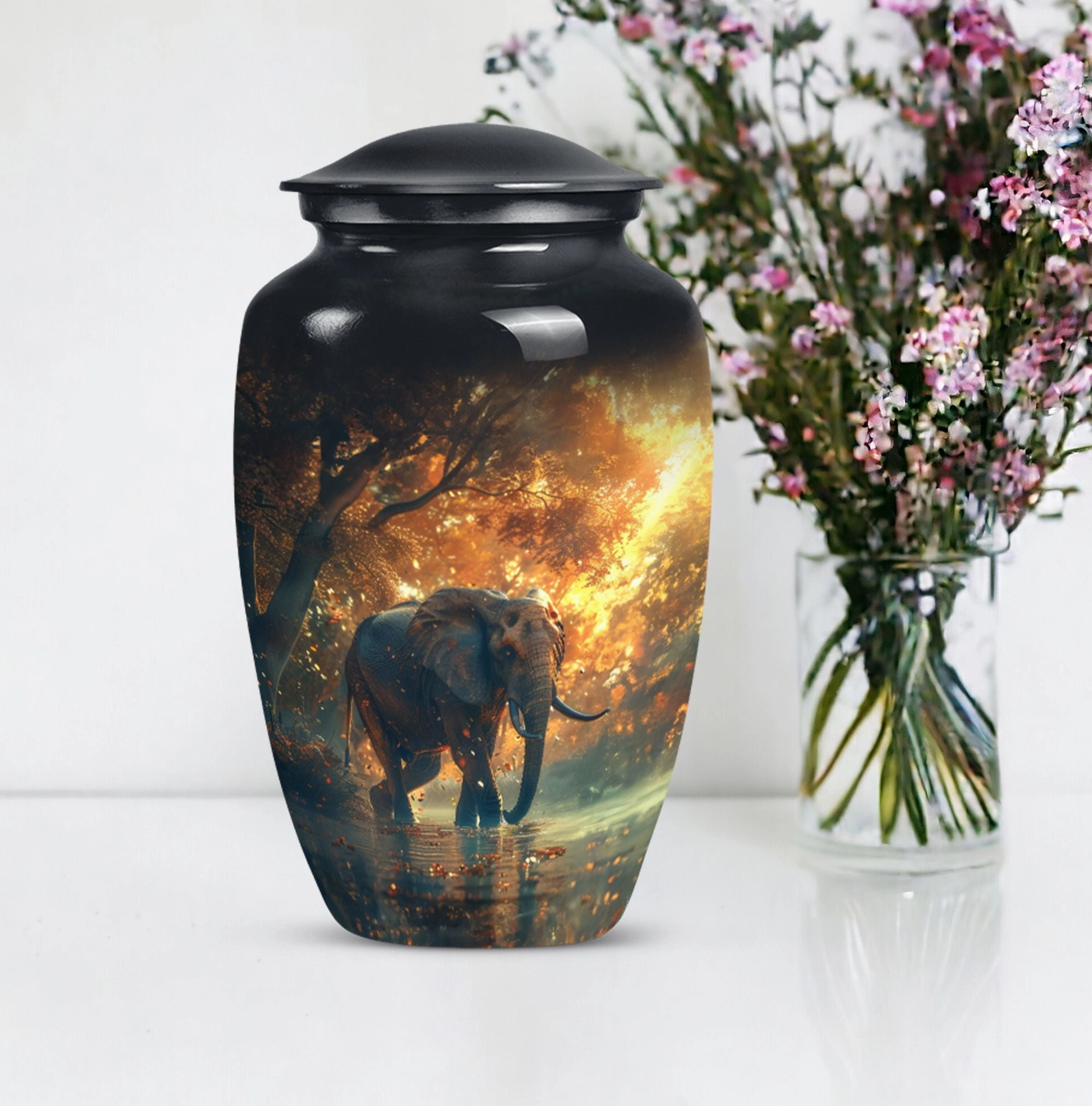 Elephant Cremation Urn - Solemn Tribute Keepsake for Loved Ones