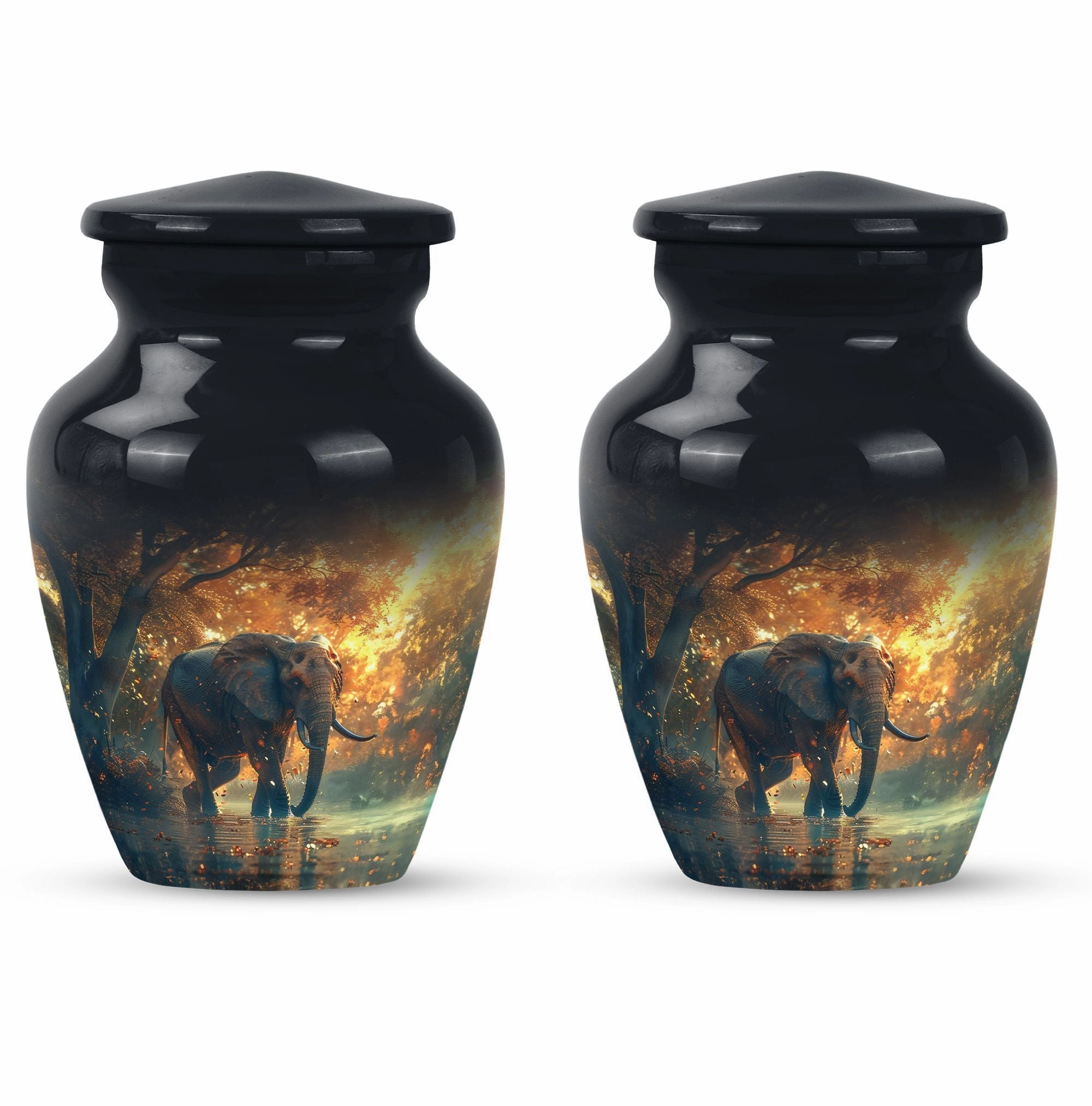 Elephant Cremation Urn - Solemn Tribute Keepsake for Loved Ones