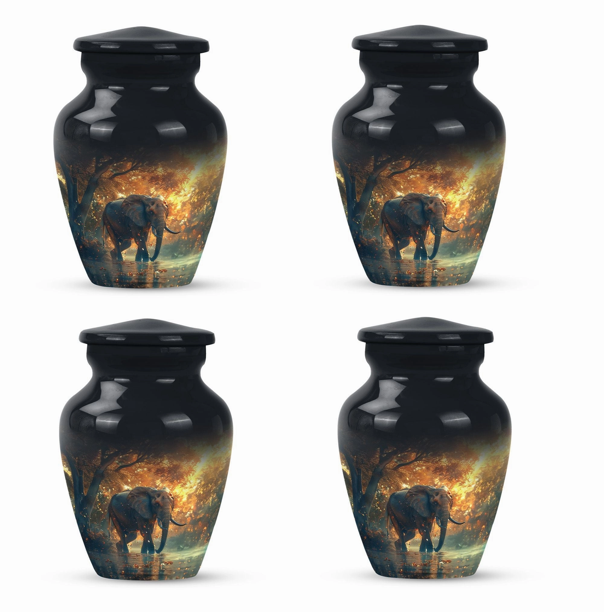 Elephant Cremation Urn - Solemn Tribute Keepsake for Loved Ones