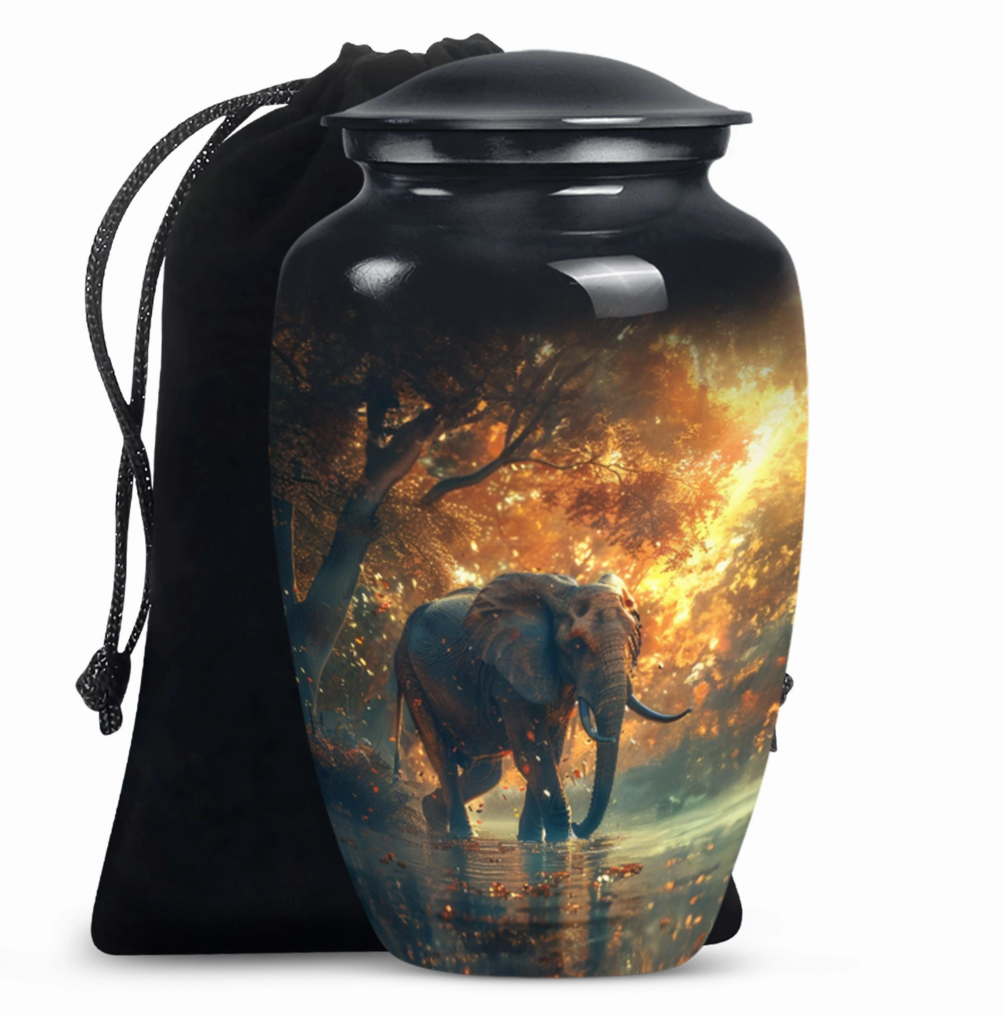Elephant Cremation Urn - Solemn Tribute Keepsake for Loved Ones