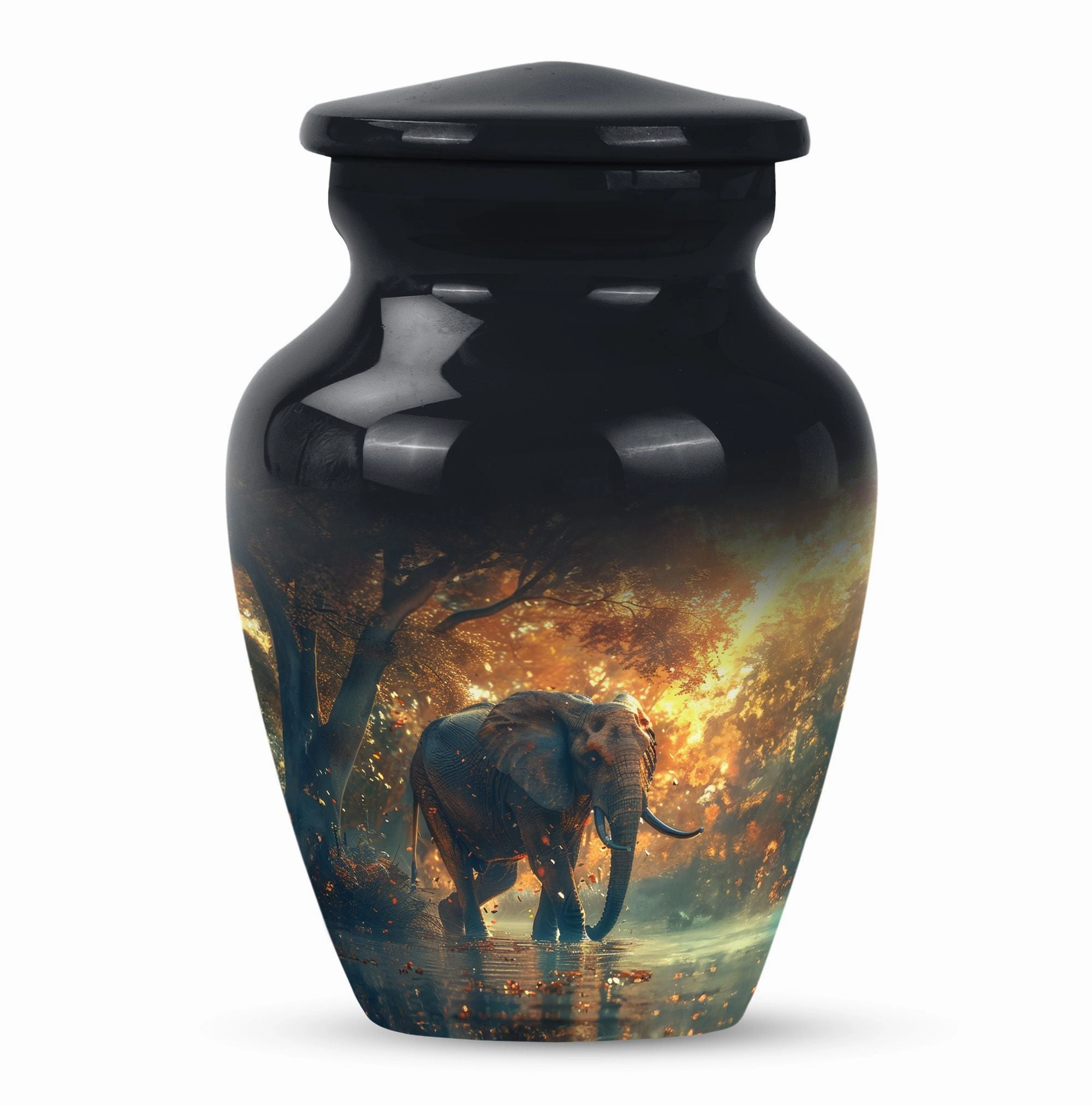 Elephant Cremation Urn - Solemn Tribute Keepsake for Loved Ones