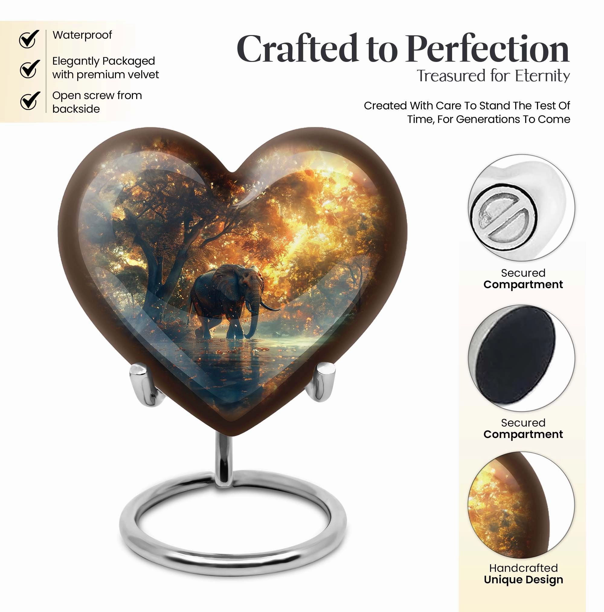 Elephant Urn: Majestic Funeral Cremation Container for Men's Remains