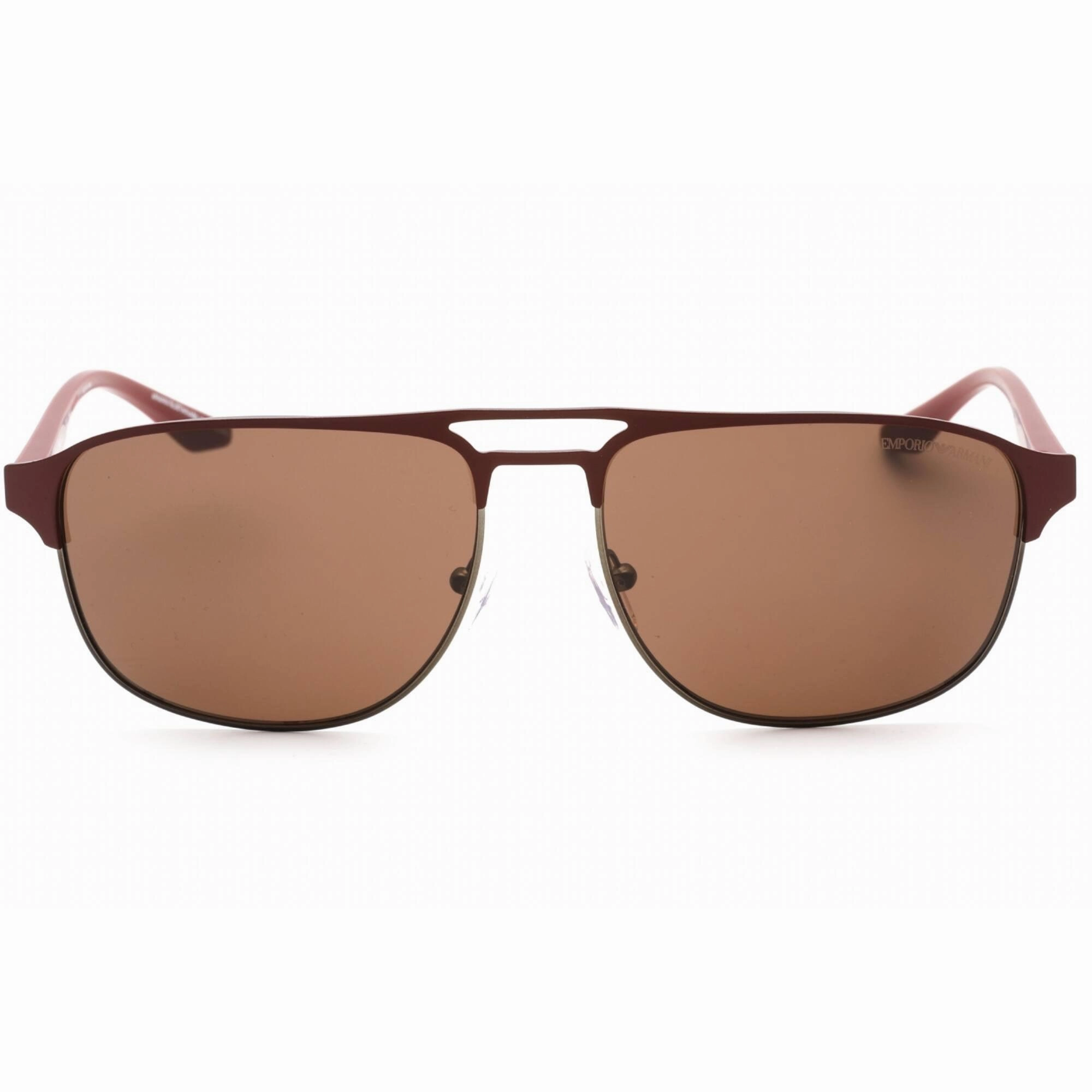 Emporio Armani Men's Sunglasses - Matte Gunmetal/Burgundy Metal Frame | 0EA2144 336673