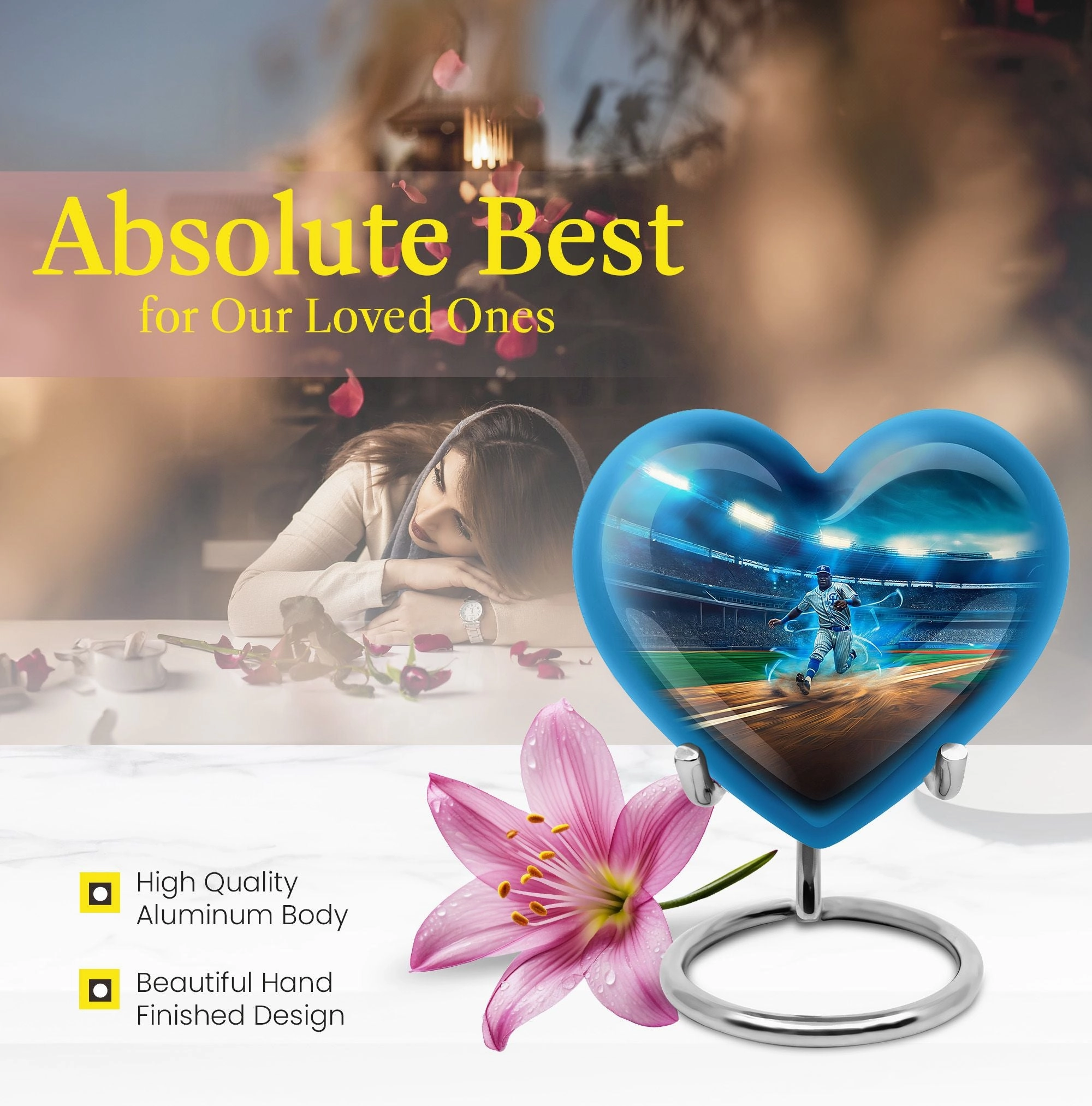 Endless Diamond Baseball Cremation Urn - Majestic Rest for Men