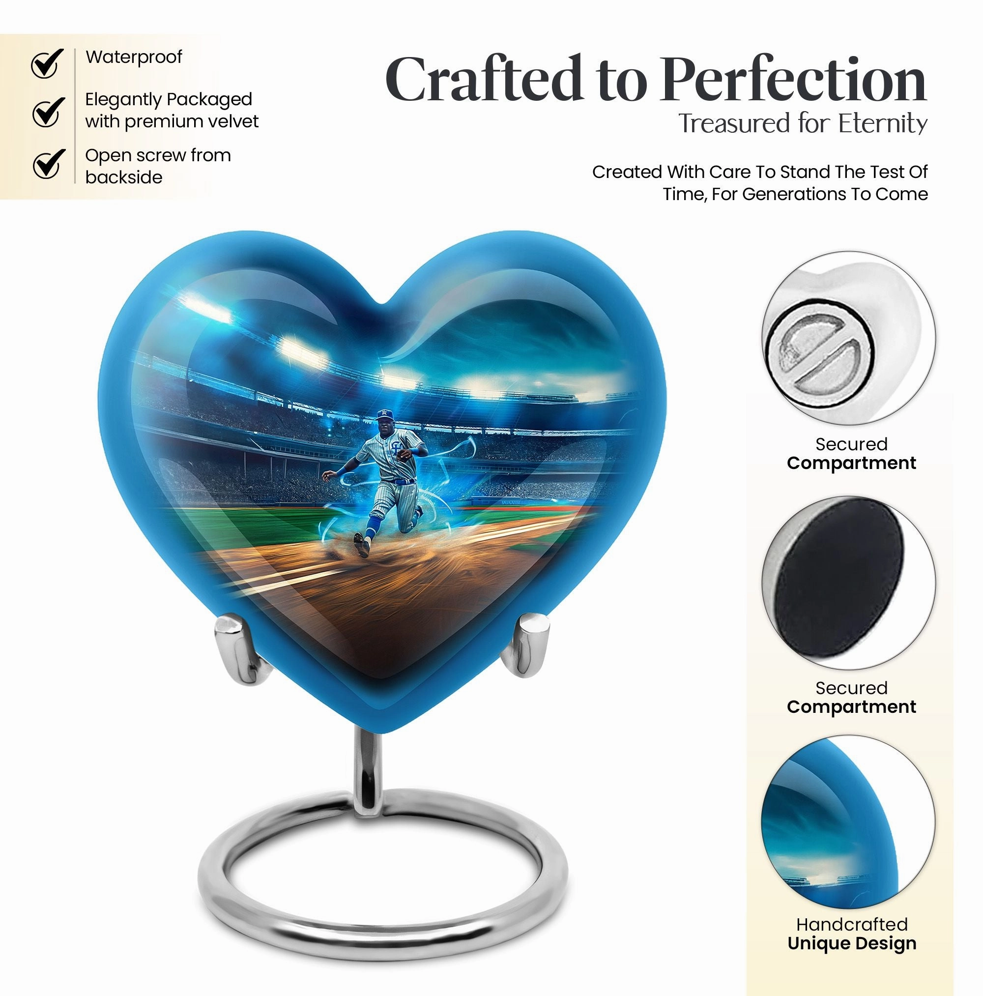 Endless Diamond Baseball Cremation Urn - Majestic Rest for Men