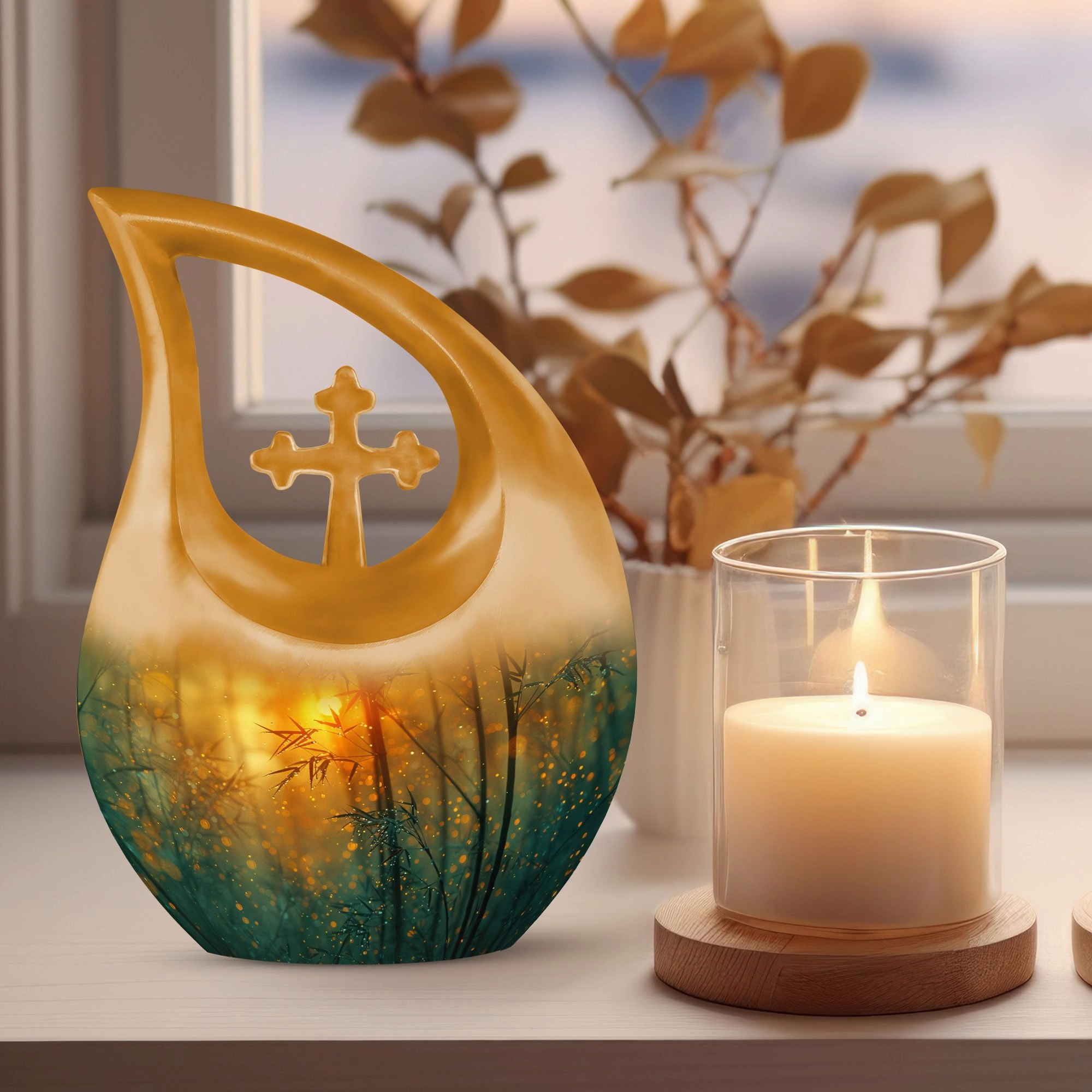 Evening Enchantment Fireflies At Dusk Memorial Urn