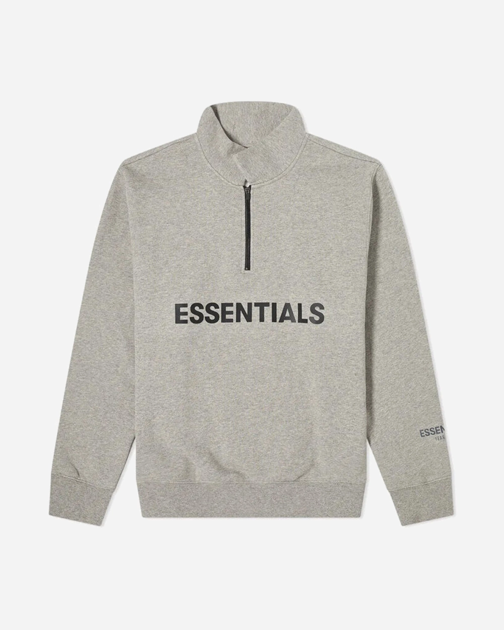 FOG ESSENTIALS SS20 SILCON APPLIQUE LOGO HEATHER OAT HALF ZIP