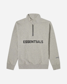 FOG ESSENTIALS SS20 SILCON APPLIQUE LOGO HEATHER OAT HALF ZIP