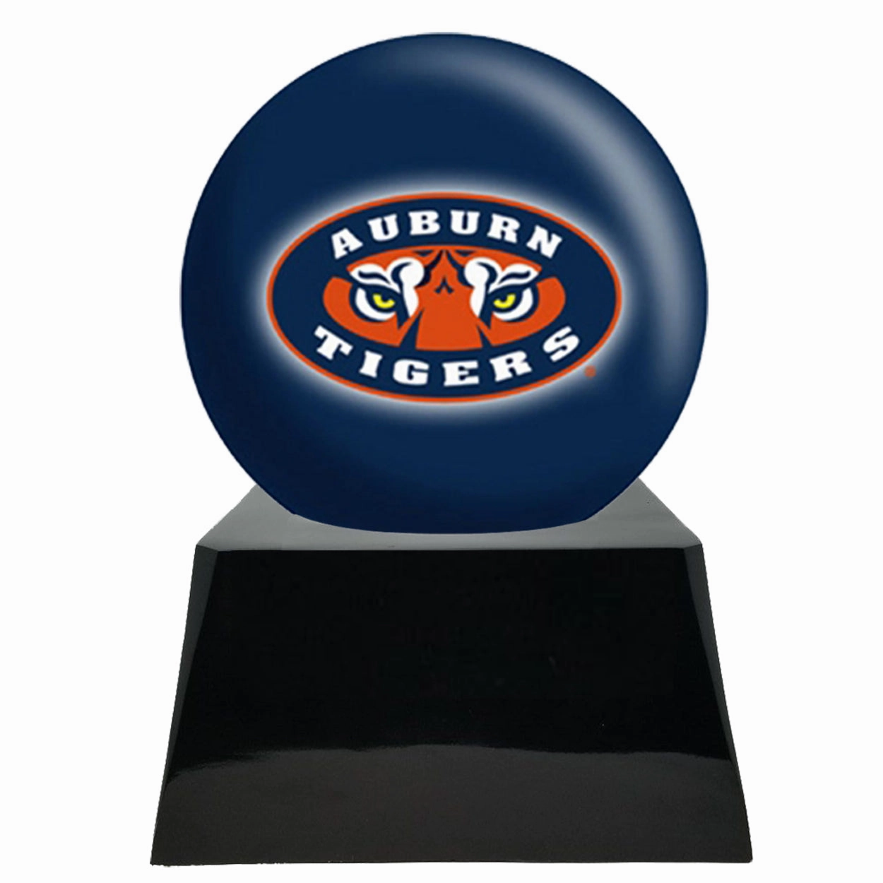 Football Cremation Urn with Optional Auburn Tigers Ball Decor and Custom Metal Plaque