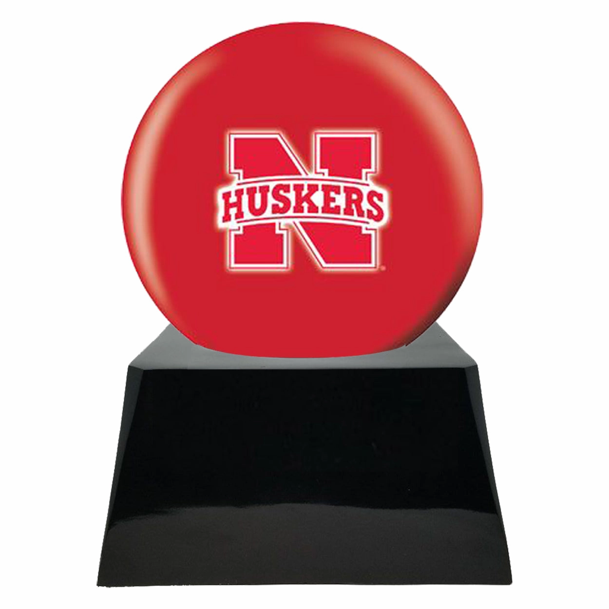 Football Cremation Urn with Optional Nebraska Cornhuskers Ball Decor and Custom Metal Plaque