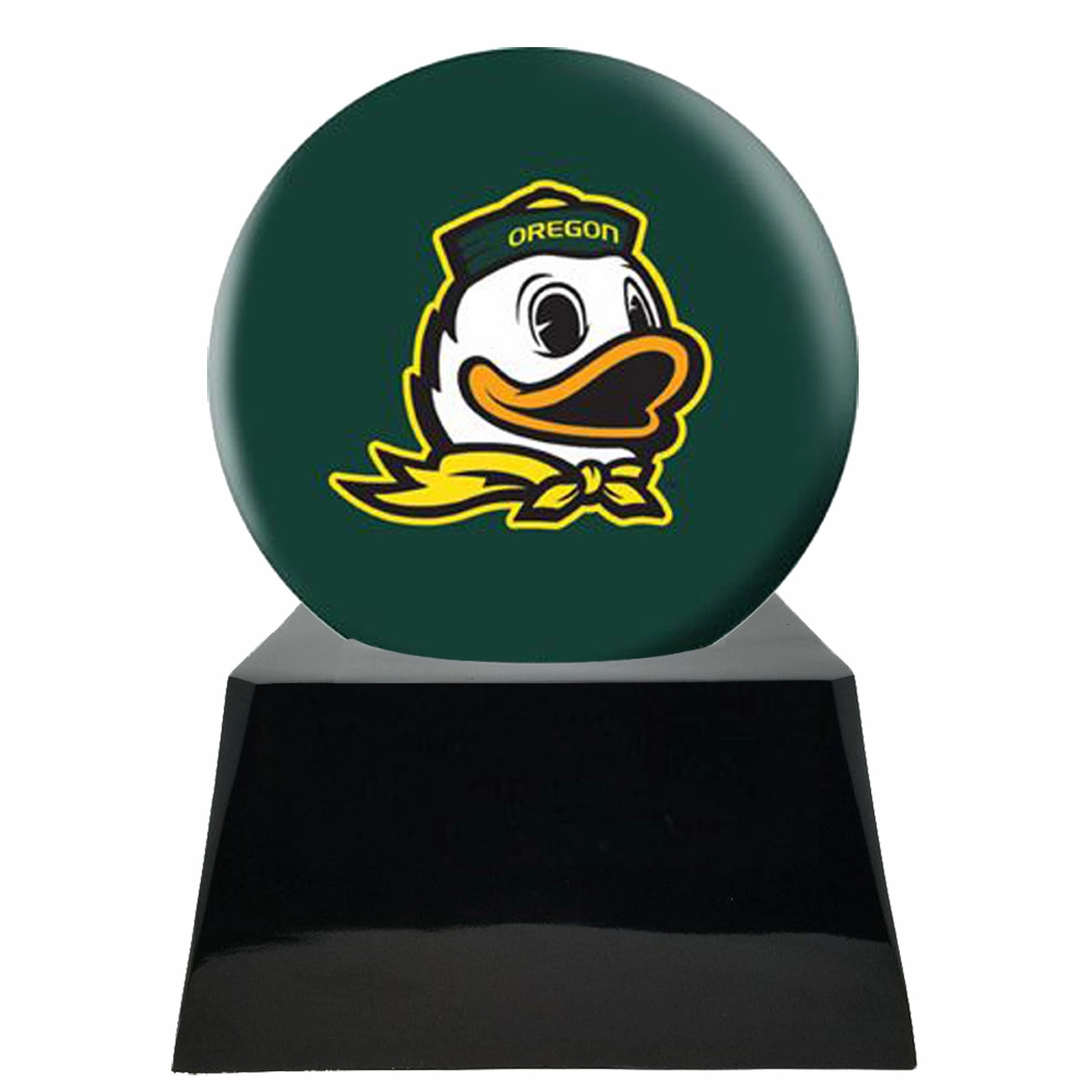 Football Cremation Urn with Optional Oregon Ducks Ball Decor and Custom Metal Plaque