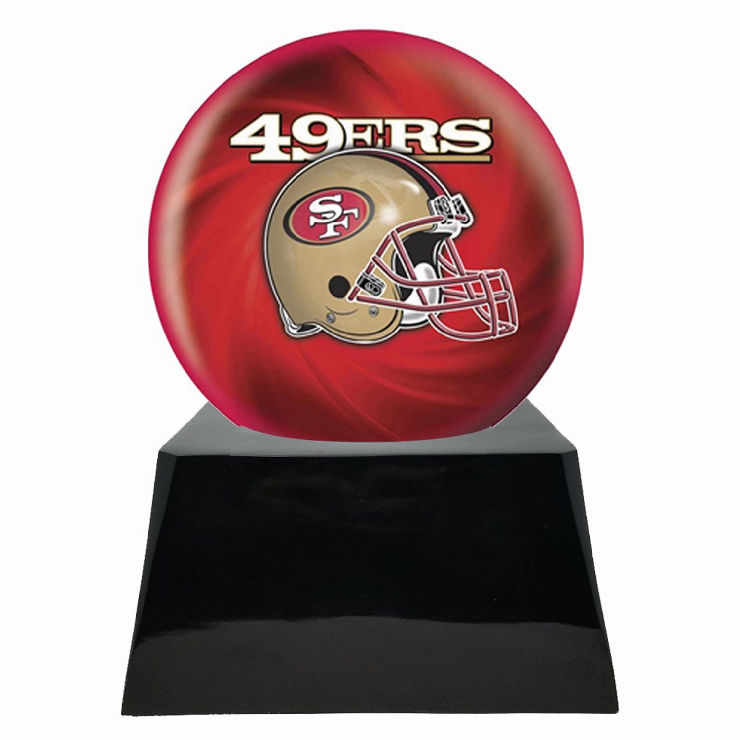Football Cremation Urn with Optional San Francisco 49ers Ball Decor and Custom Metal Plaque