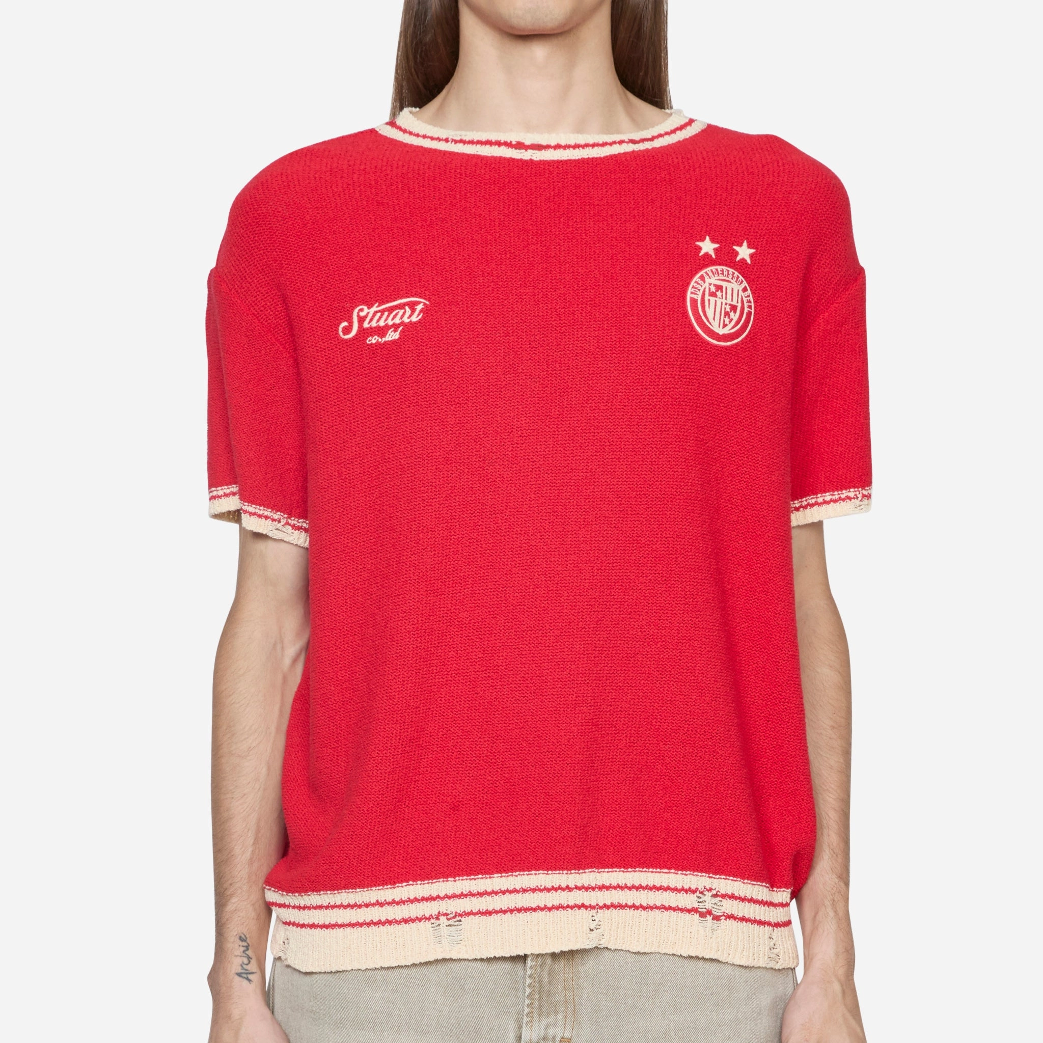 Football Shortsleeve Sweater Red