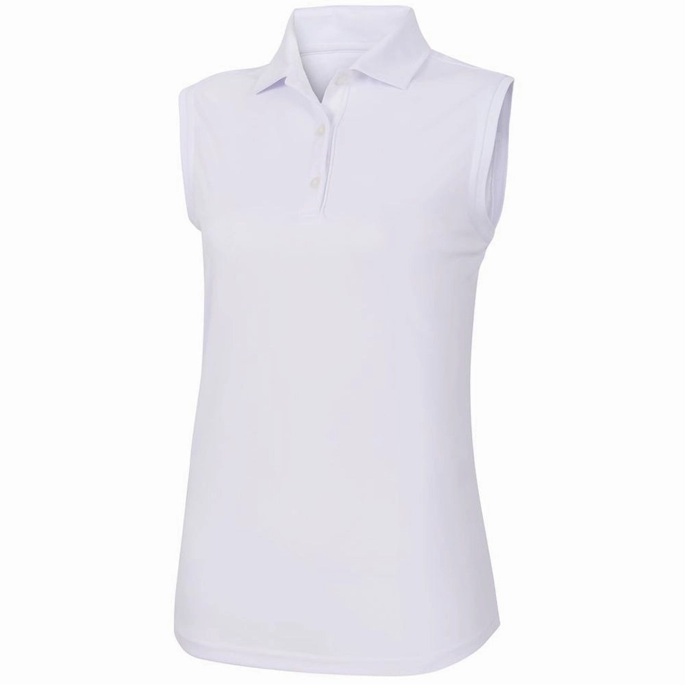 FootJoy ProDry Interlock Sleeveless Knit Collar Golf Polo White - SS19 Women
