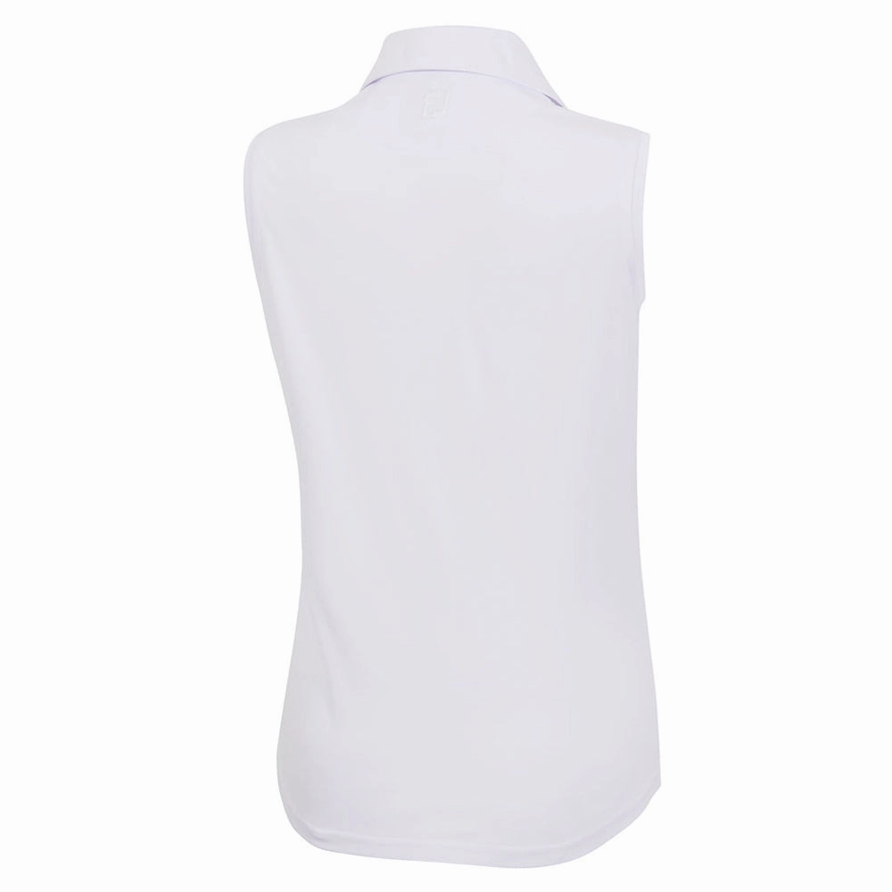 FootJoy ProDry Interlock Sleeveless Knit Collar Golf Polo White - SS19 Women