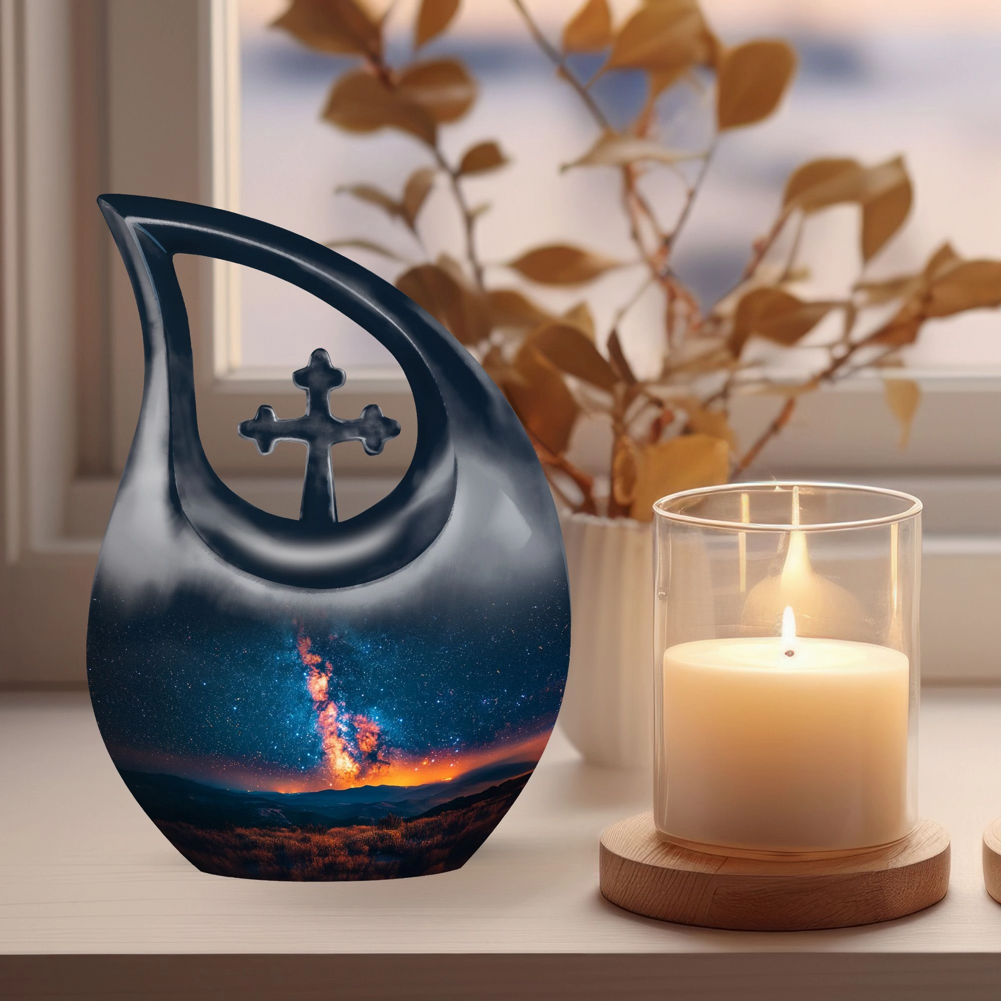 Galaxy Urn : Container For Adult Human Ashes Remains