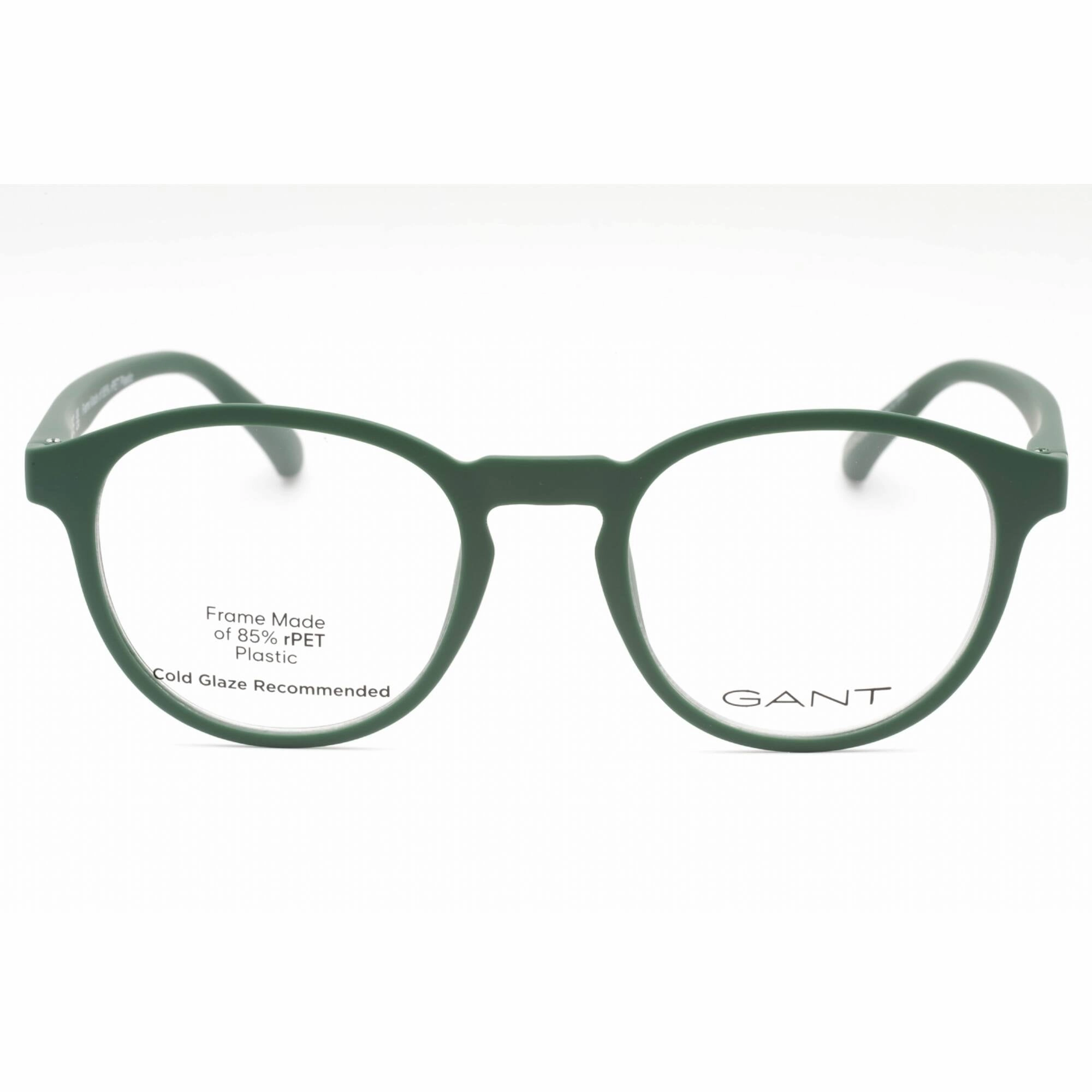 Gant Men's Eyeglasses - Matte Dark Green Plastic Round Full Rim Frame | GA3301 097