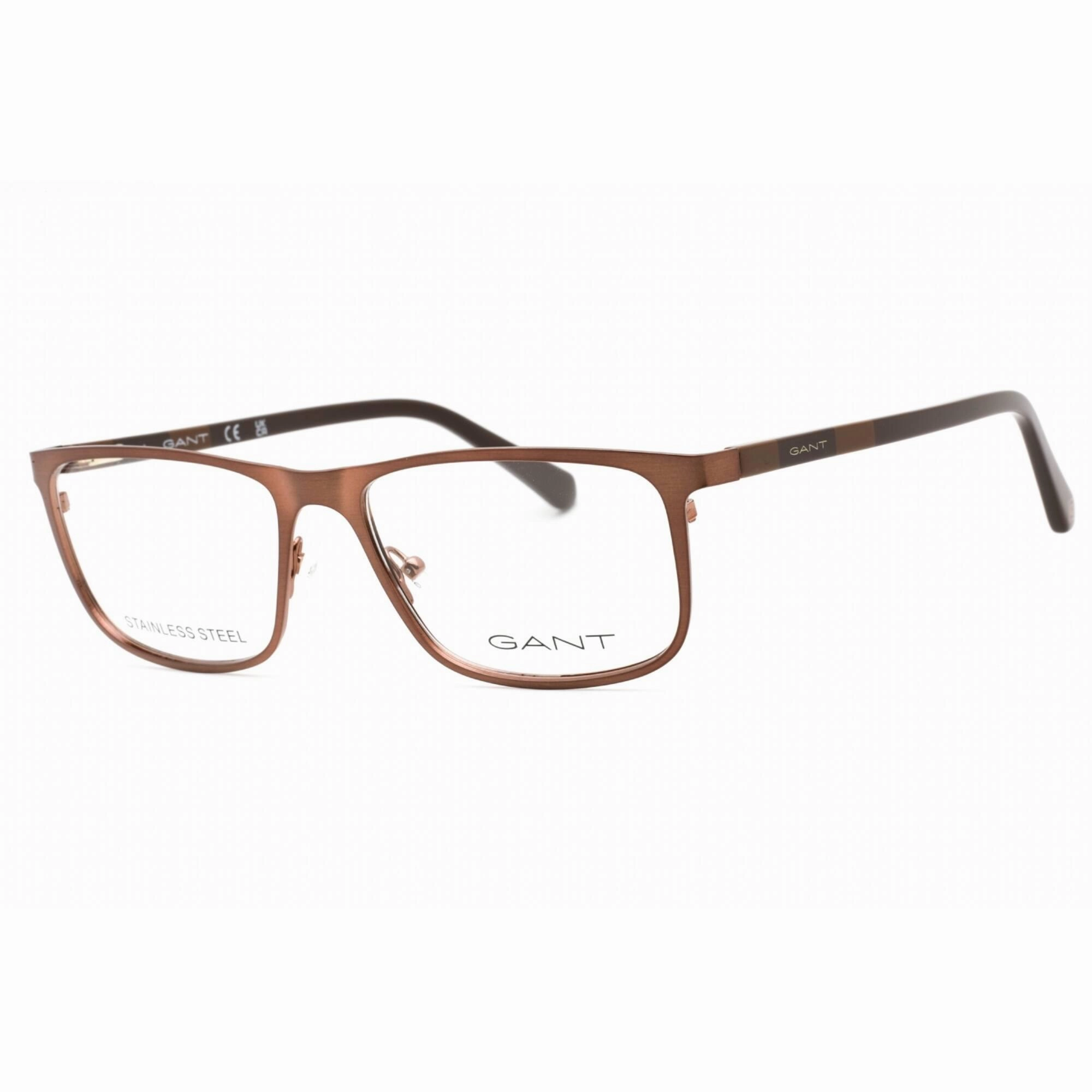 Gant Men's Eyeglasses - Shiny Dark Bronze Rectangular Frame, 58 mm | GA3280 036
