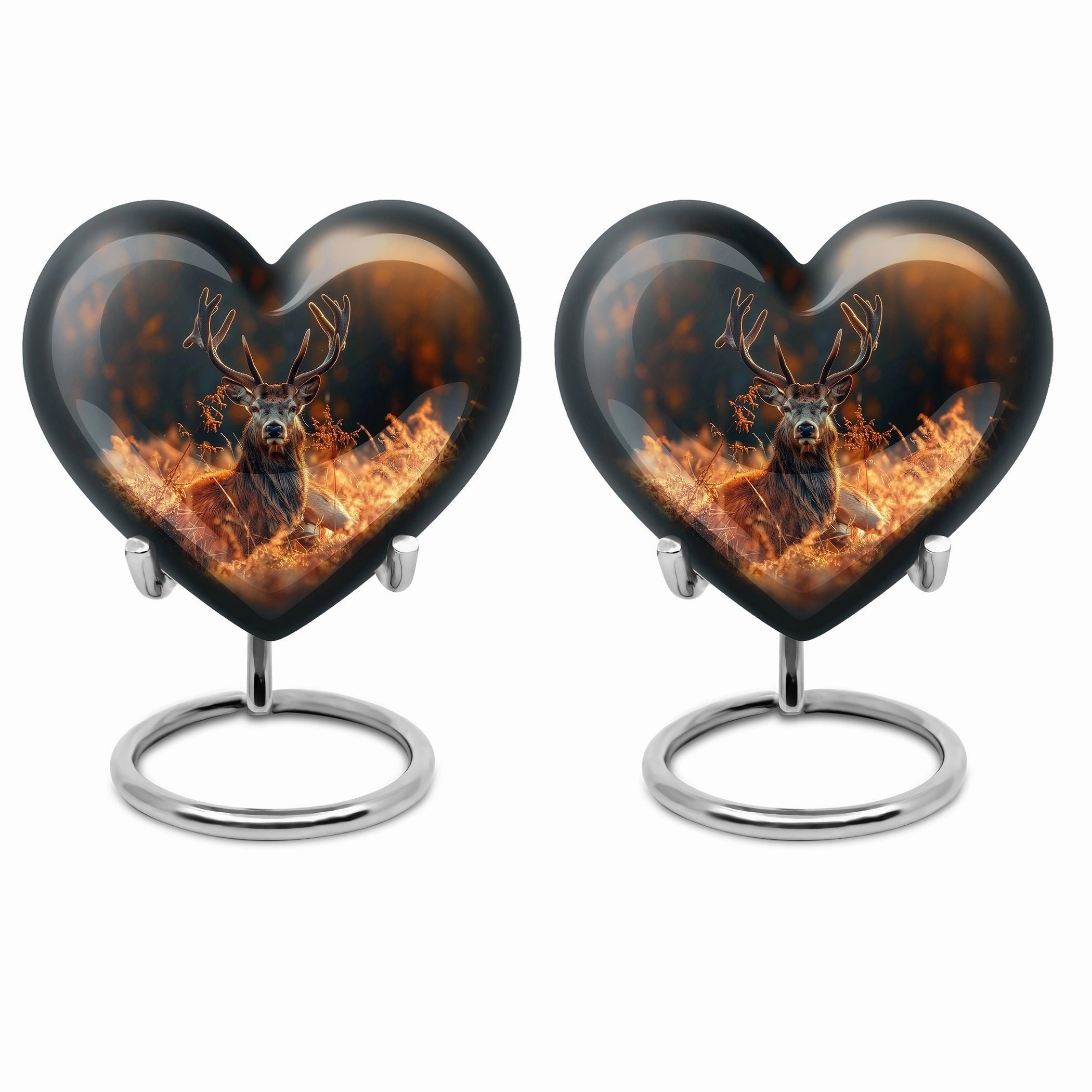 Gentle Rest: Mesmerizing Deer and Gramophone Themed Cremation Urn