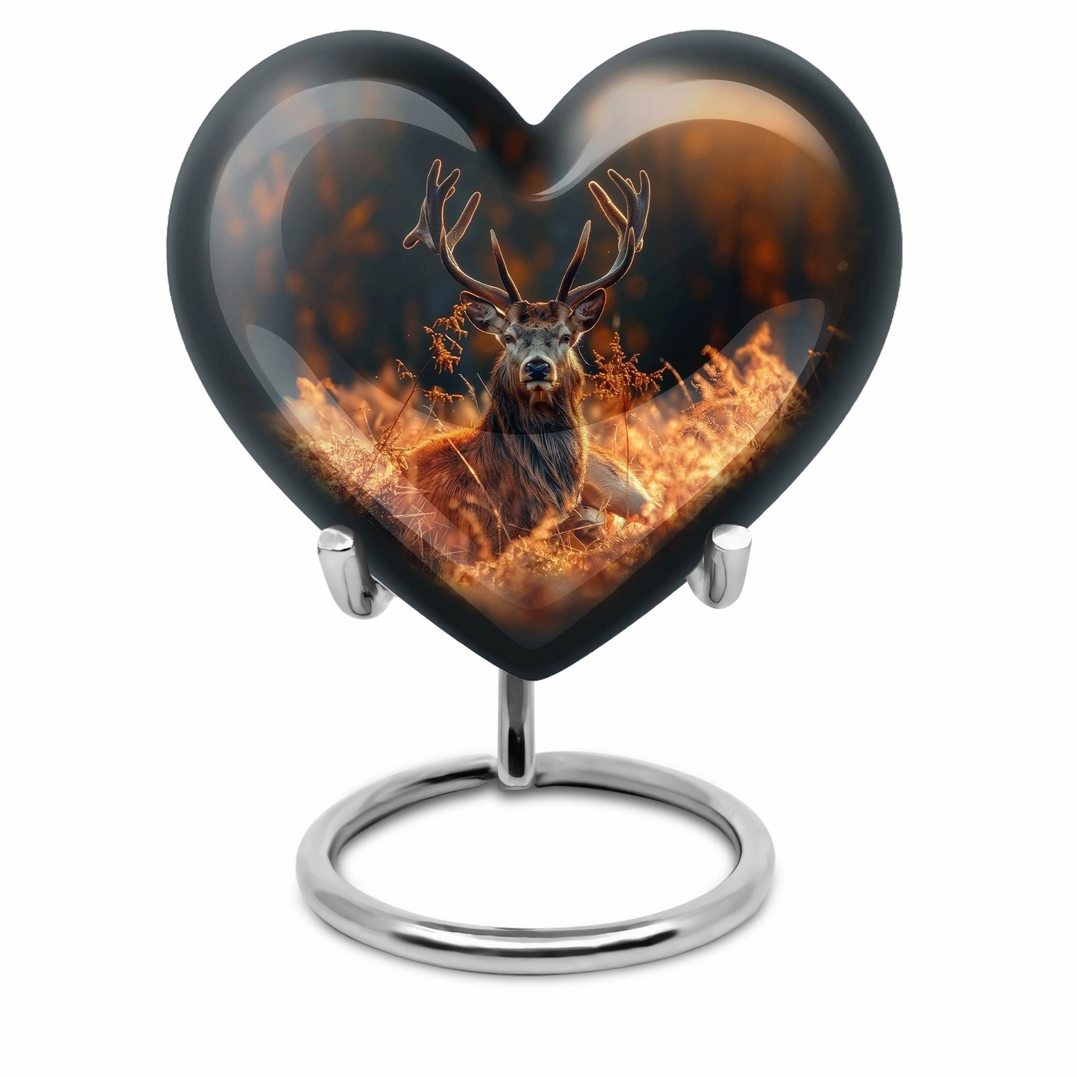 Gentle Rest: Mesmerizing Deer and Gramophone Themed Cremation Urn