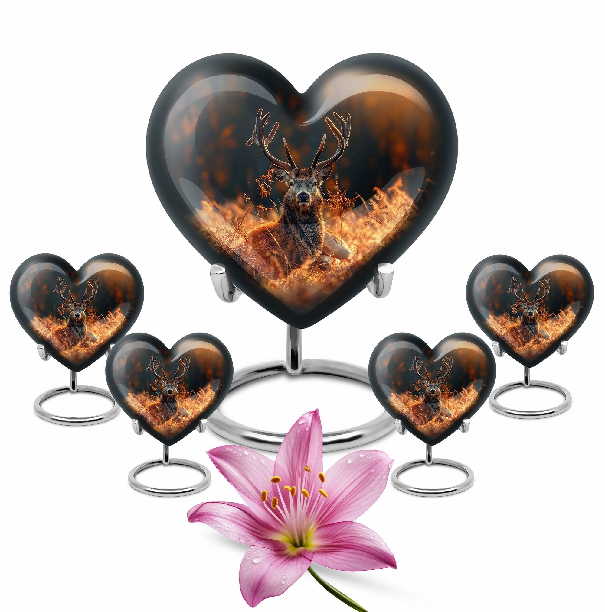Gentle Rest: Mesmerizing Deer and Gramophone Themed Cremation Urn