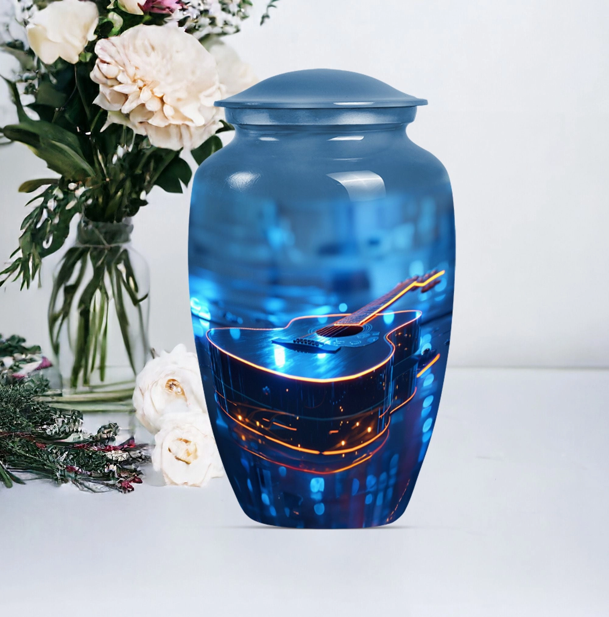 Guitar Urn Commemorative Memorial Men's Cremation Repository