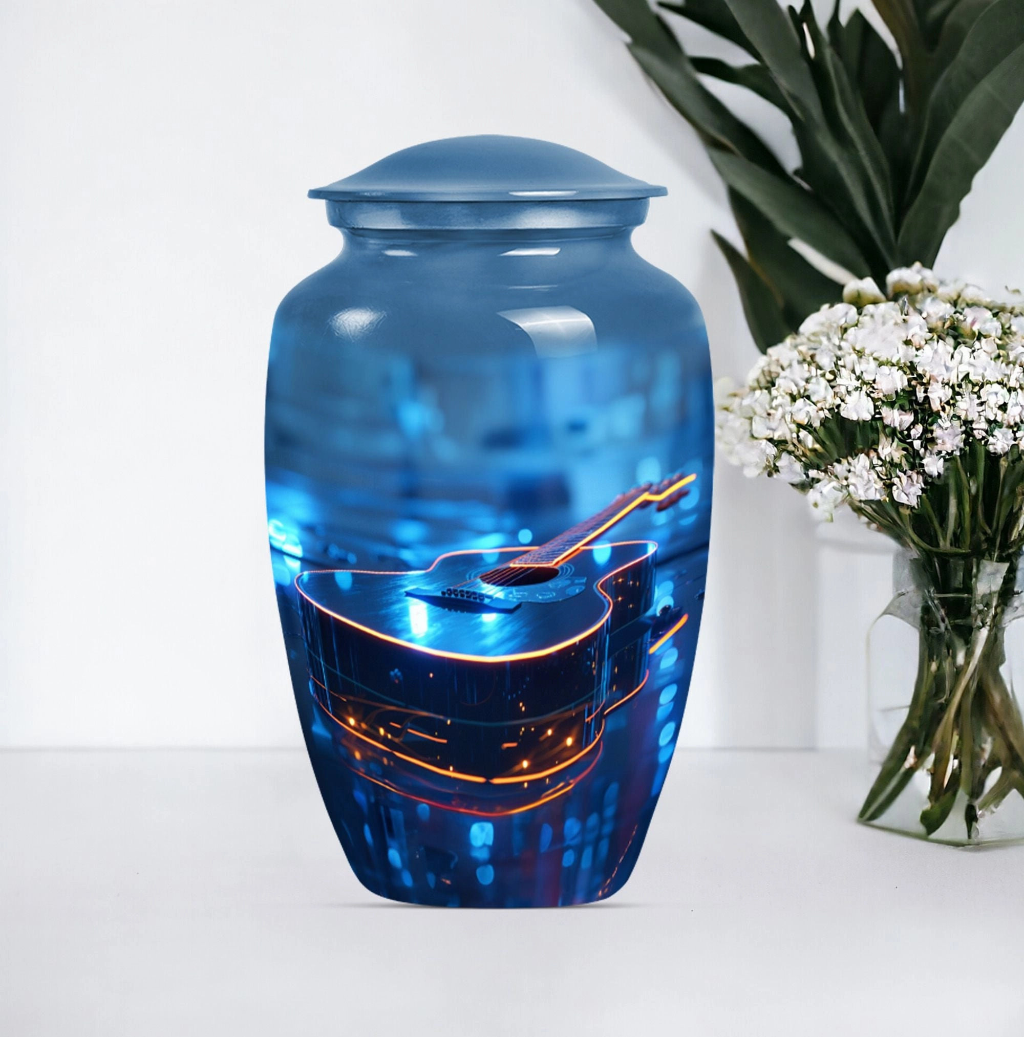 Guitar Urn Commemorative Memorial Men's Cremation Repository