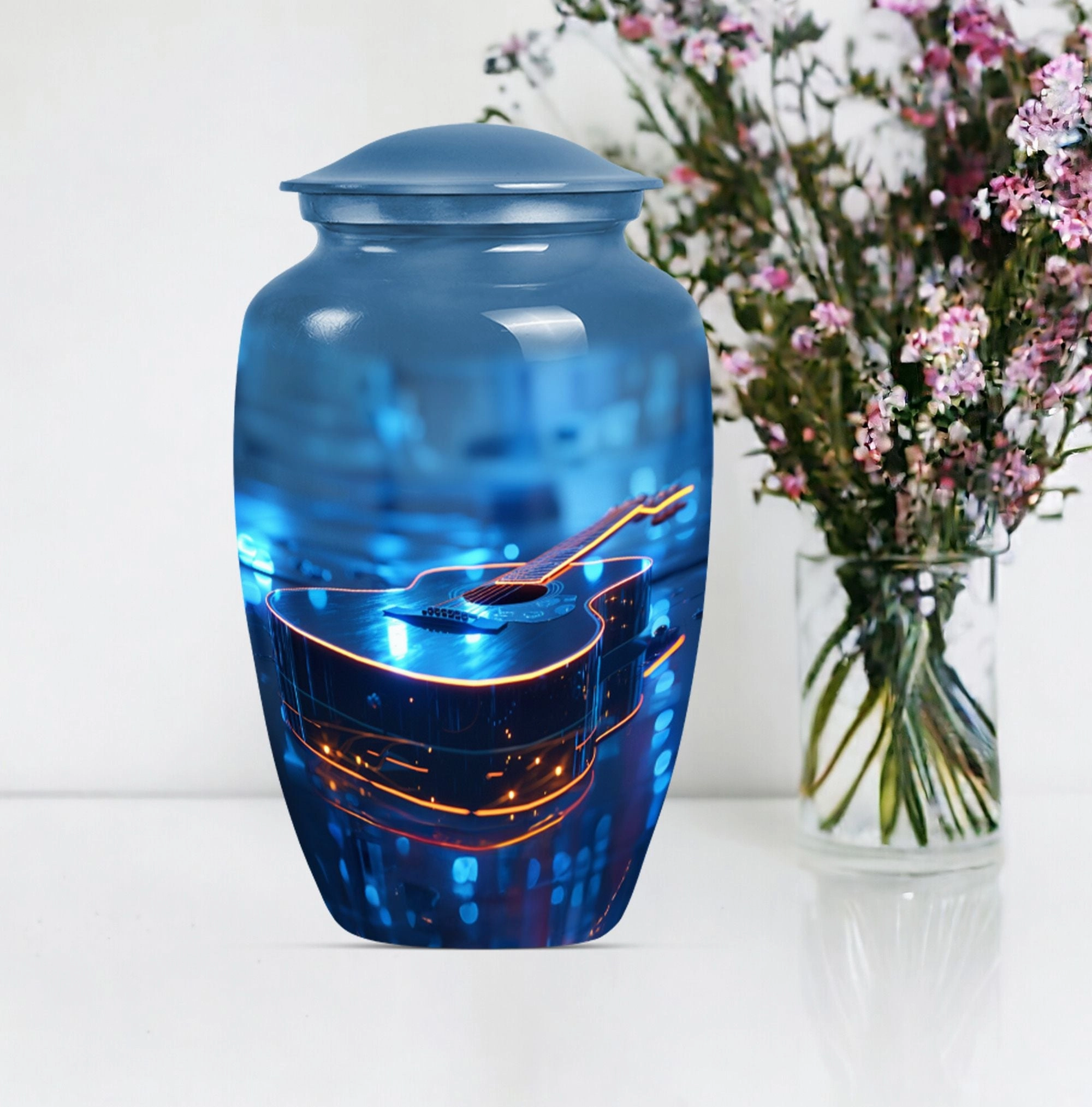 Guitar Urn Commemorative Memorial Men's Cremation Repository