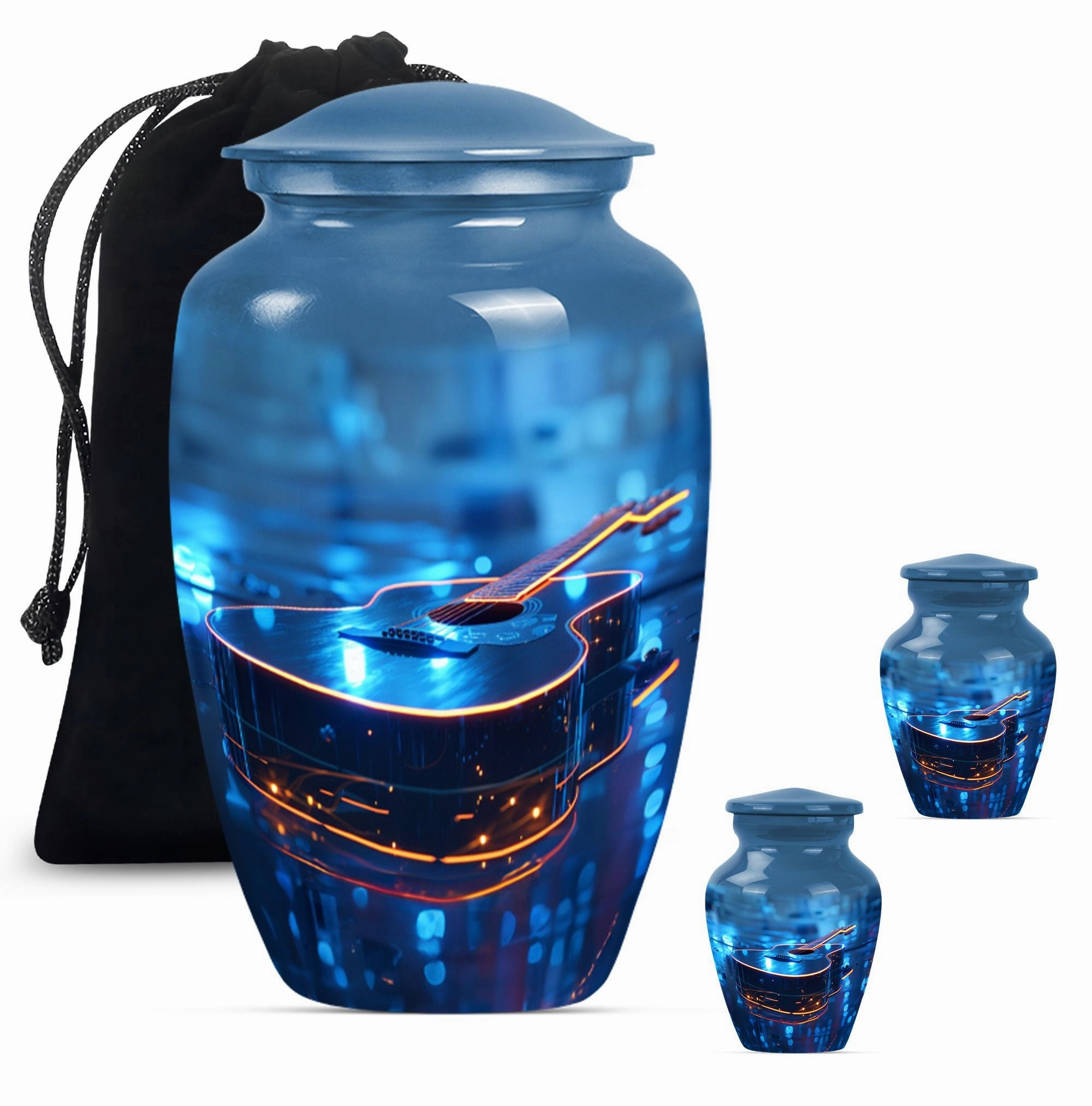 Guitar Urn Commemorative Memorial Men's Cremation Repository