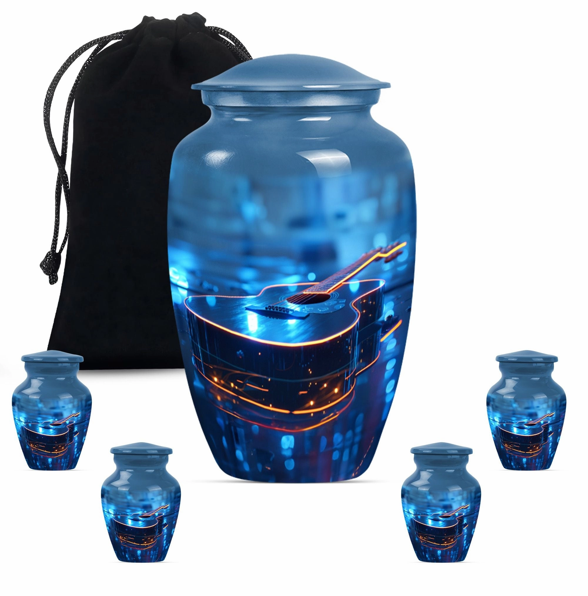 Guitar Urn Commemorative Memorial Men's Cremation Repository