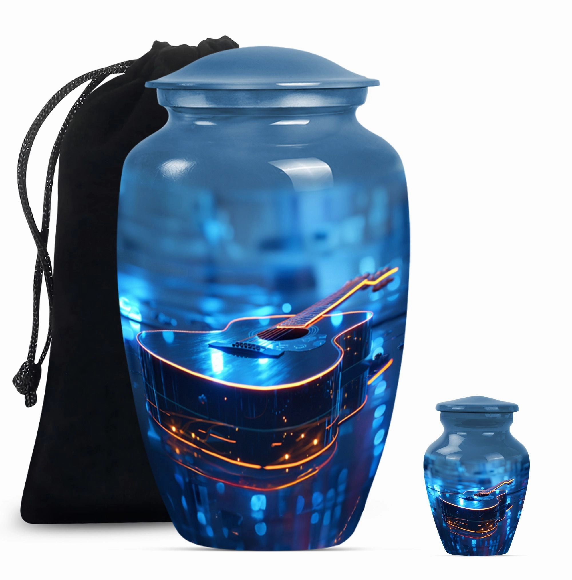 Guitar Urn Commemorative Memorial Men's Cremation Repository