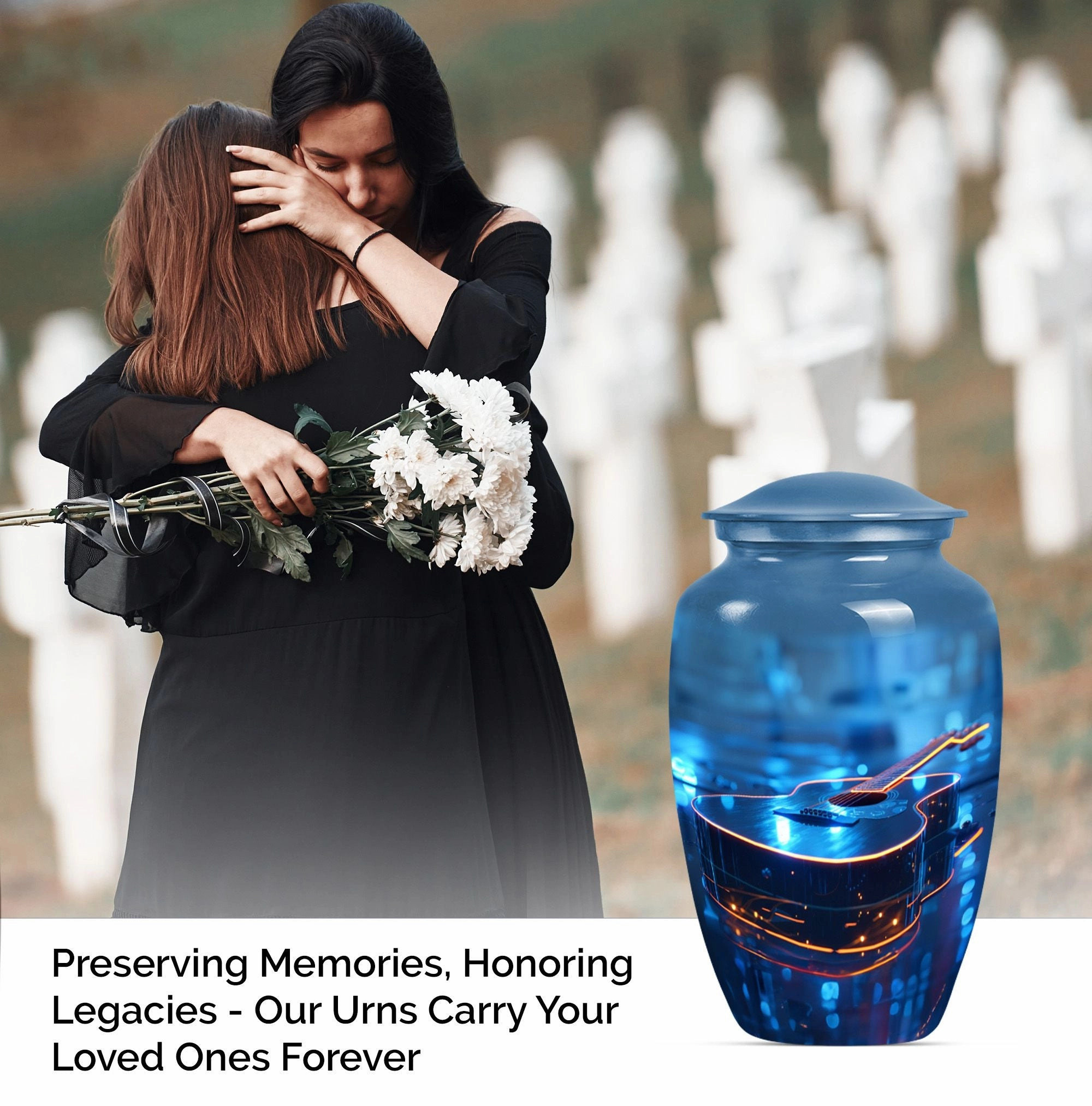 Guitar Urn Commemorative Memorial Men's Cremation Repository
