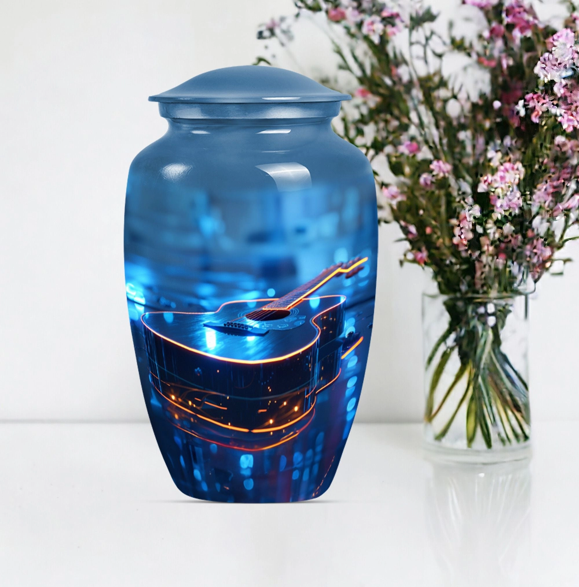 Guitar Urn Commemorative Memorial Men's Cremation Repository