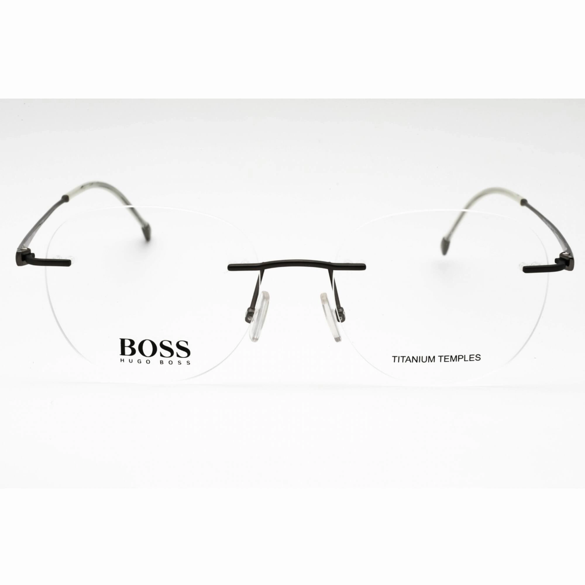 Hugo Boss Men's Eyeglasses - Matte Dark Ruthenium Oval Frame | BOSS 1266/D 0R80 00