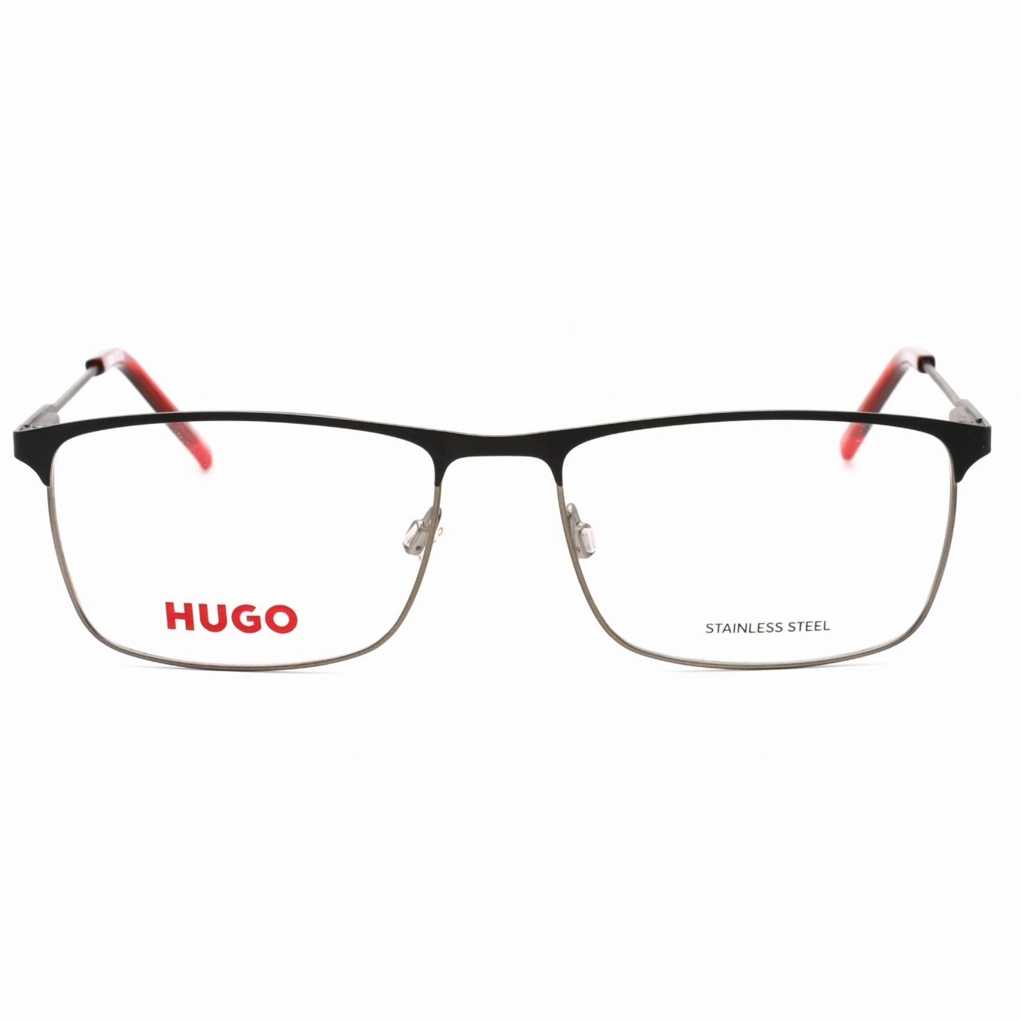 Hugo Men's Eyeglasses - Matte Black Dark Ruthenium Rectangular Frame | HG 1182 0RZZ 00