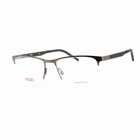 Hugo Men's Eyeglasses - Matte Dark Ruthenium Metal Rectangular Frame | HG 1142 0R80 00