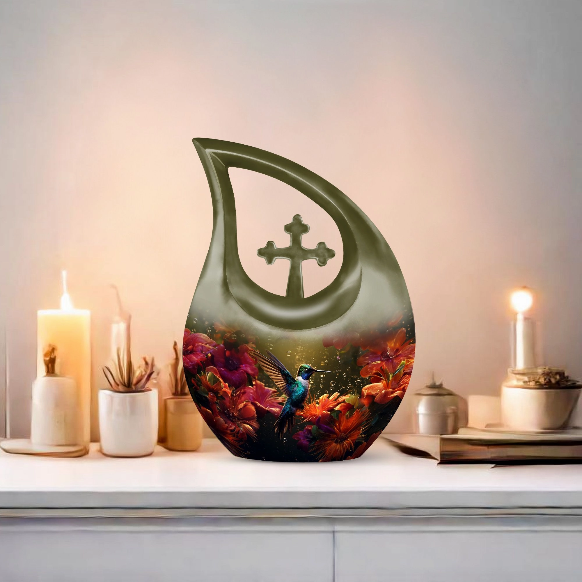 Hummingbird Inspired Keepsake Urn, Timeless Memorial Urn for Men