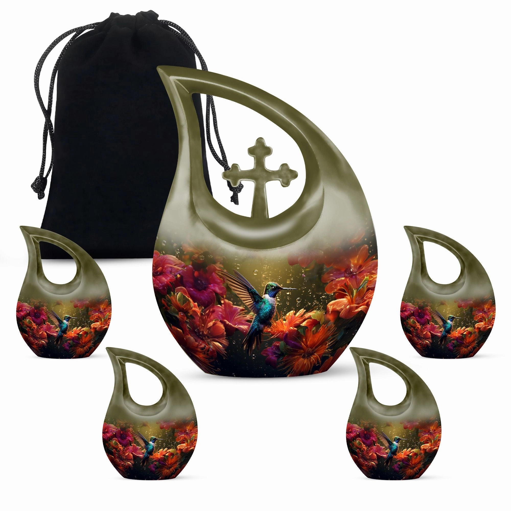 Hummingbird Inspired Keepsake Urn, Timeless Memorial Urn for Men